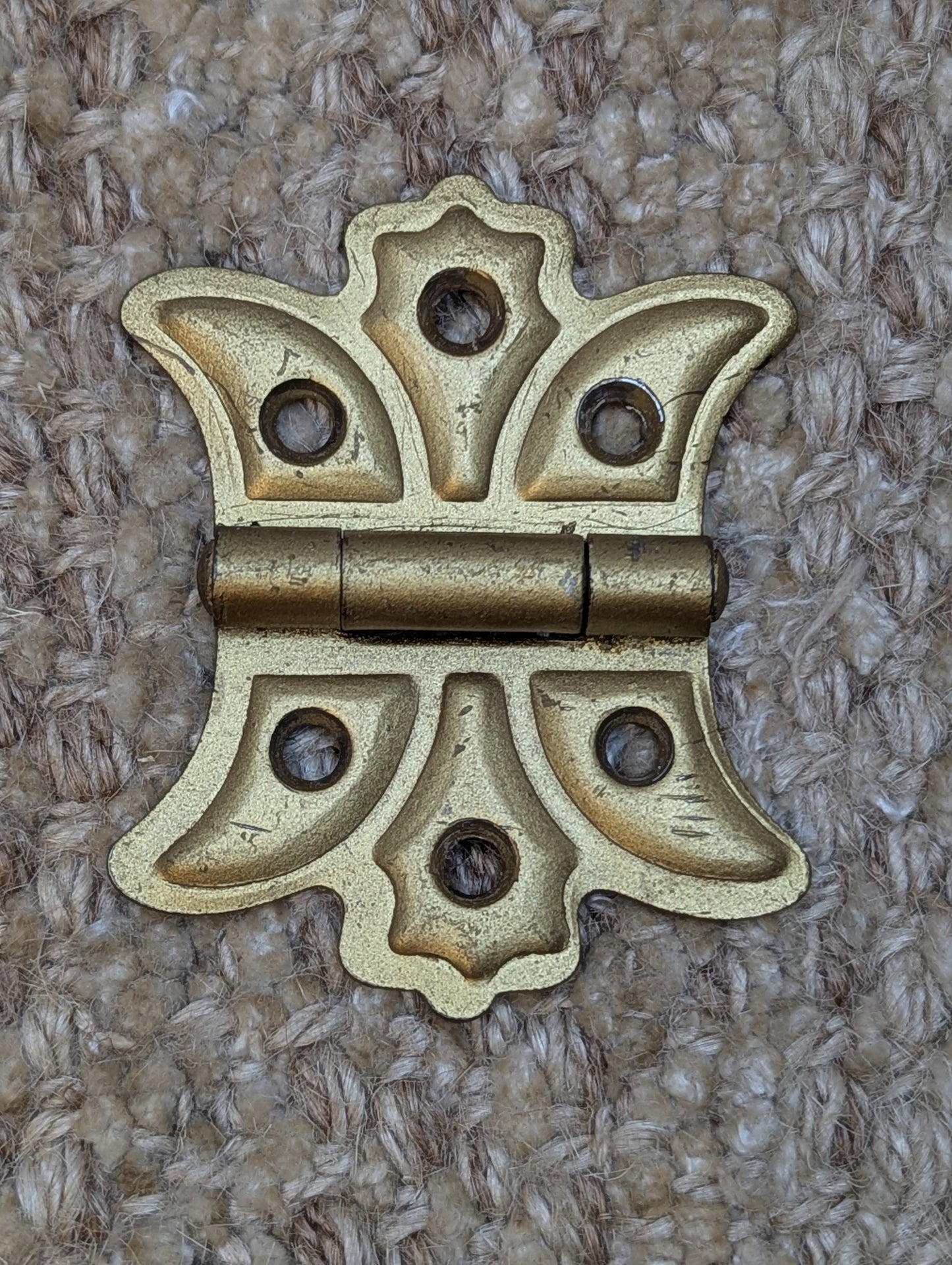 2" x 2 1/2" Antique Steel Brass Painted Cabinet Door Hinge