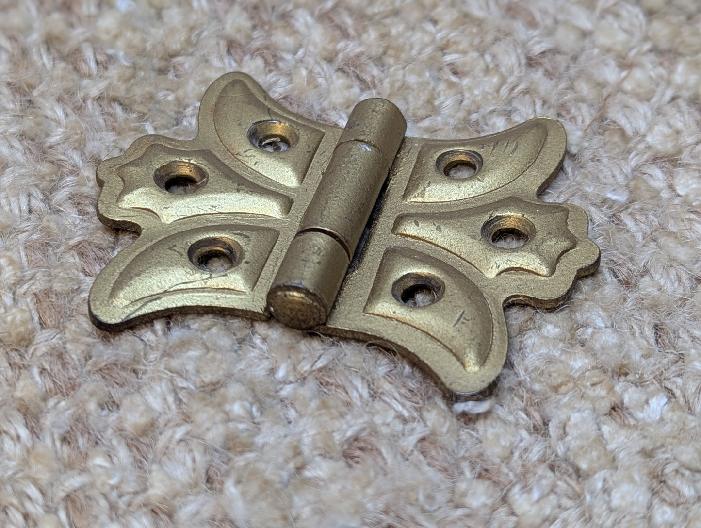 2" x 2 1/2" Antique Steel Brass Painted Cabinet Door Hinge