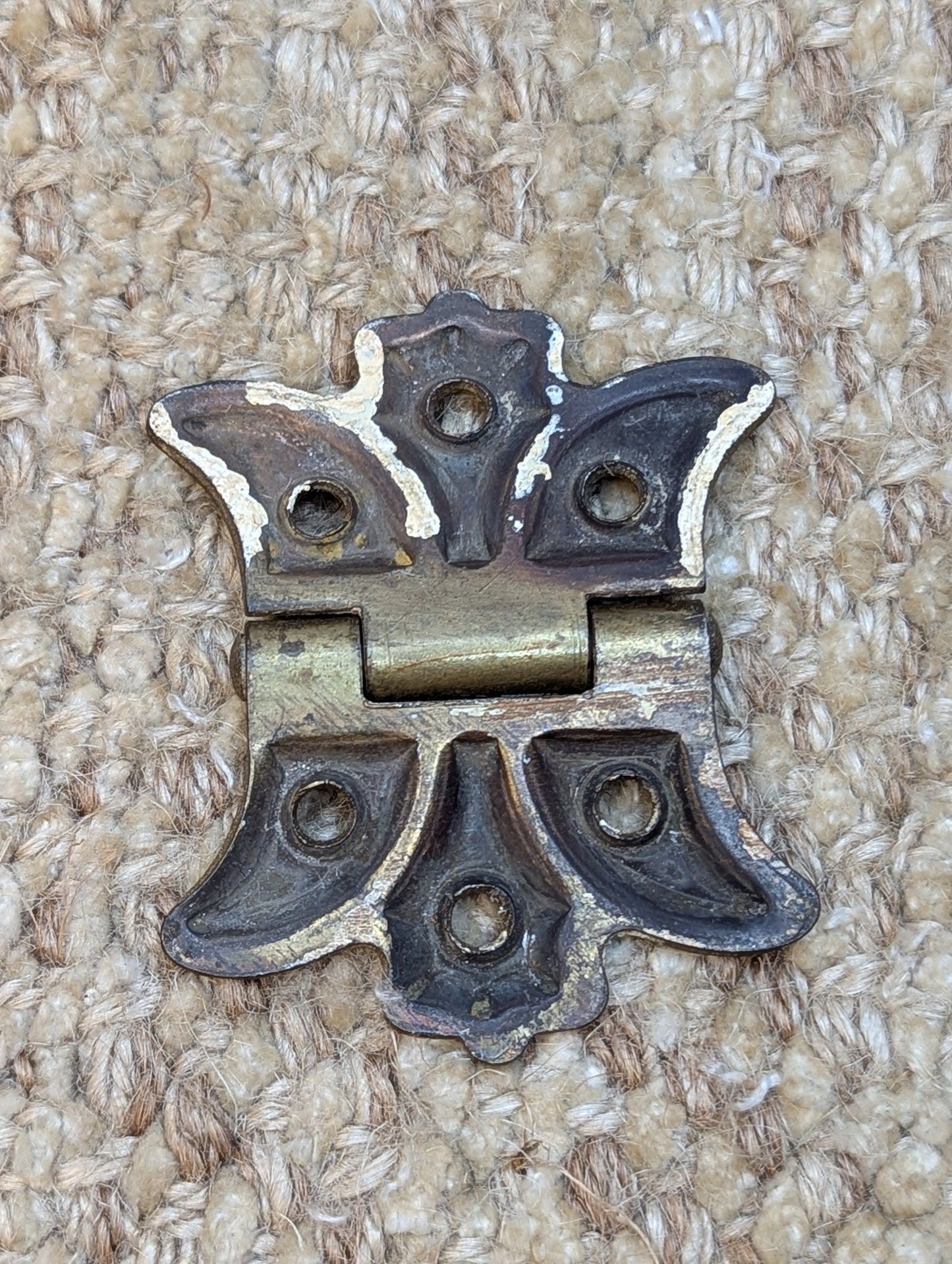 2" x 2 1/2" Antique Steel Brass Painted Cabinet Door Hinge