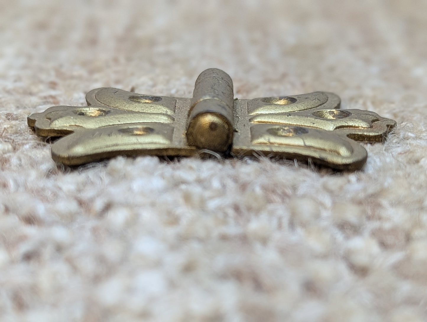 2" x 2 1/2" Antique Steel Brass Painted Cabinet Door Hinge