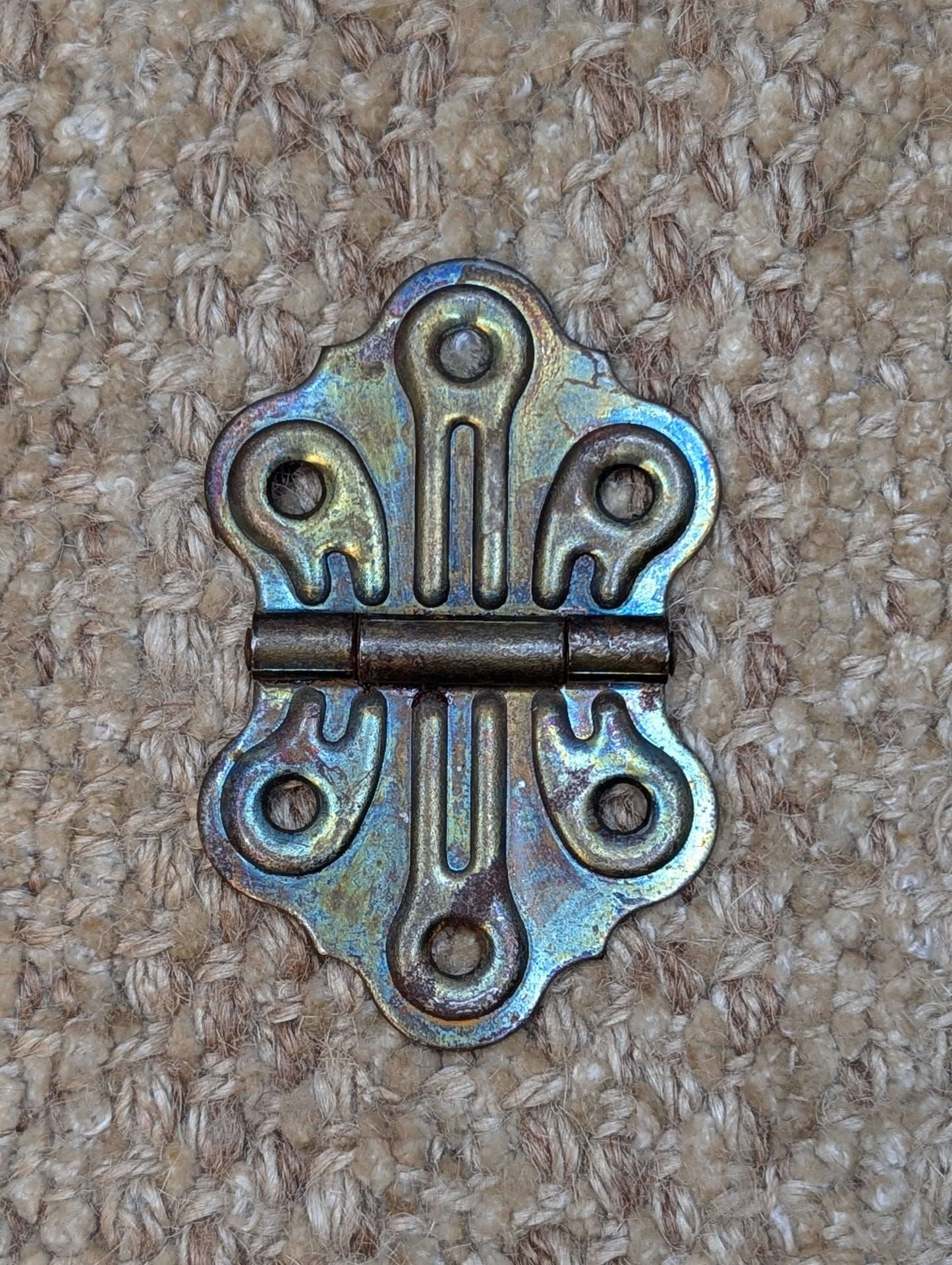 1 7/8" x 2 7/8" Antique Brass Plated Steel Cabinet Door Hinge