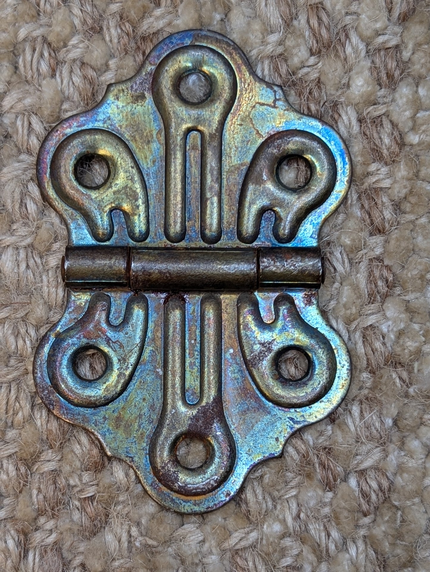 1 7/8" x 2 7/8" Antique Brass Plated Steel Cabinet Door Hinge