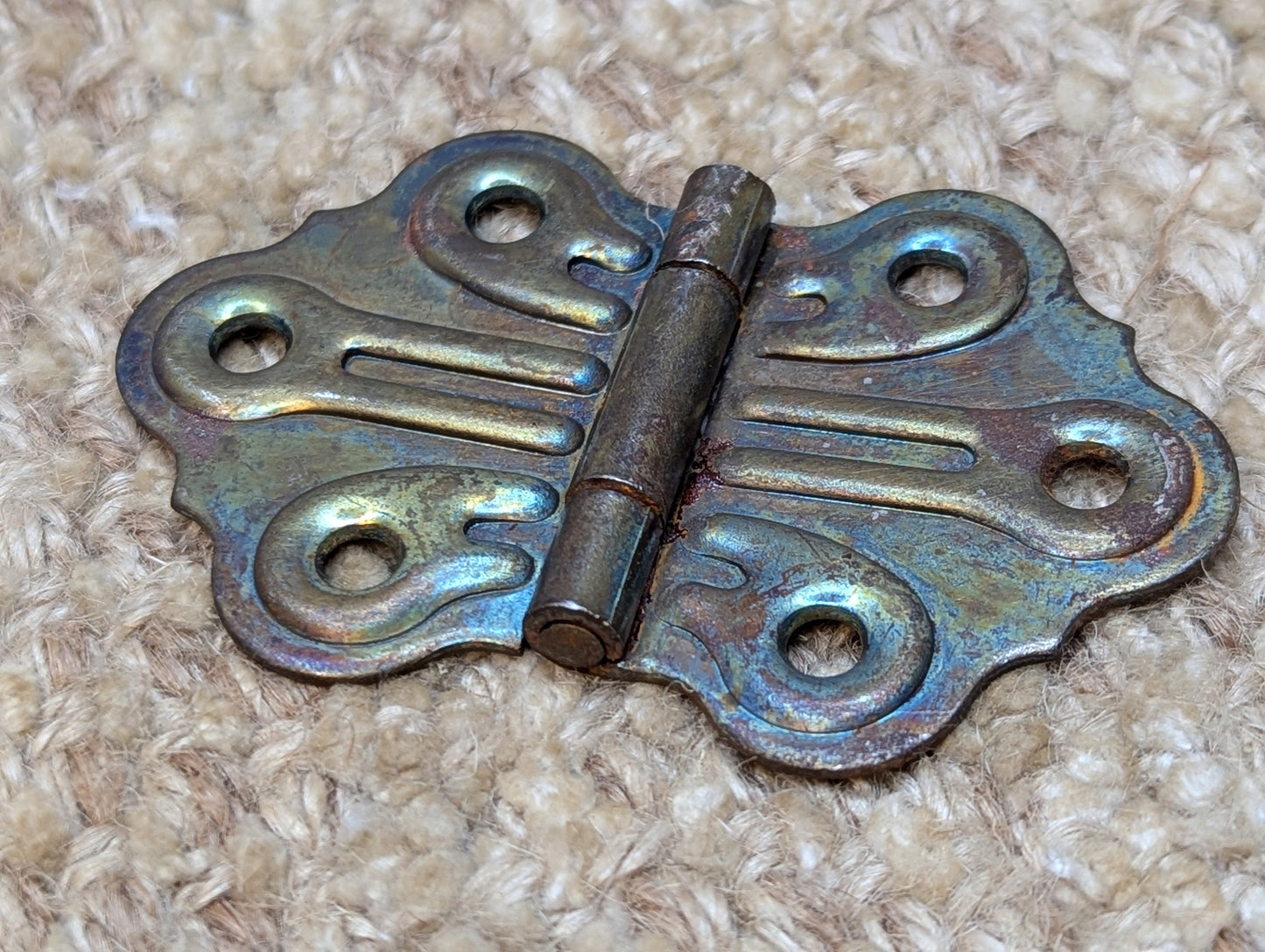 1 7/8" x 2 7/8" Antique Brass Plated Steel Cabinet Door Hinge