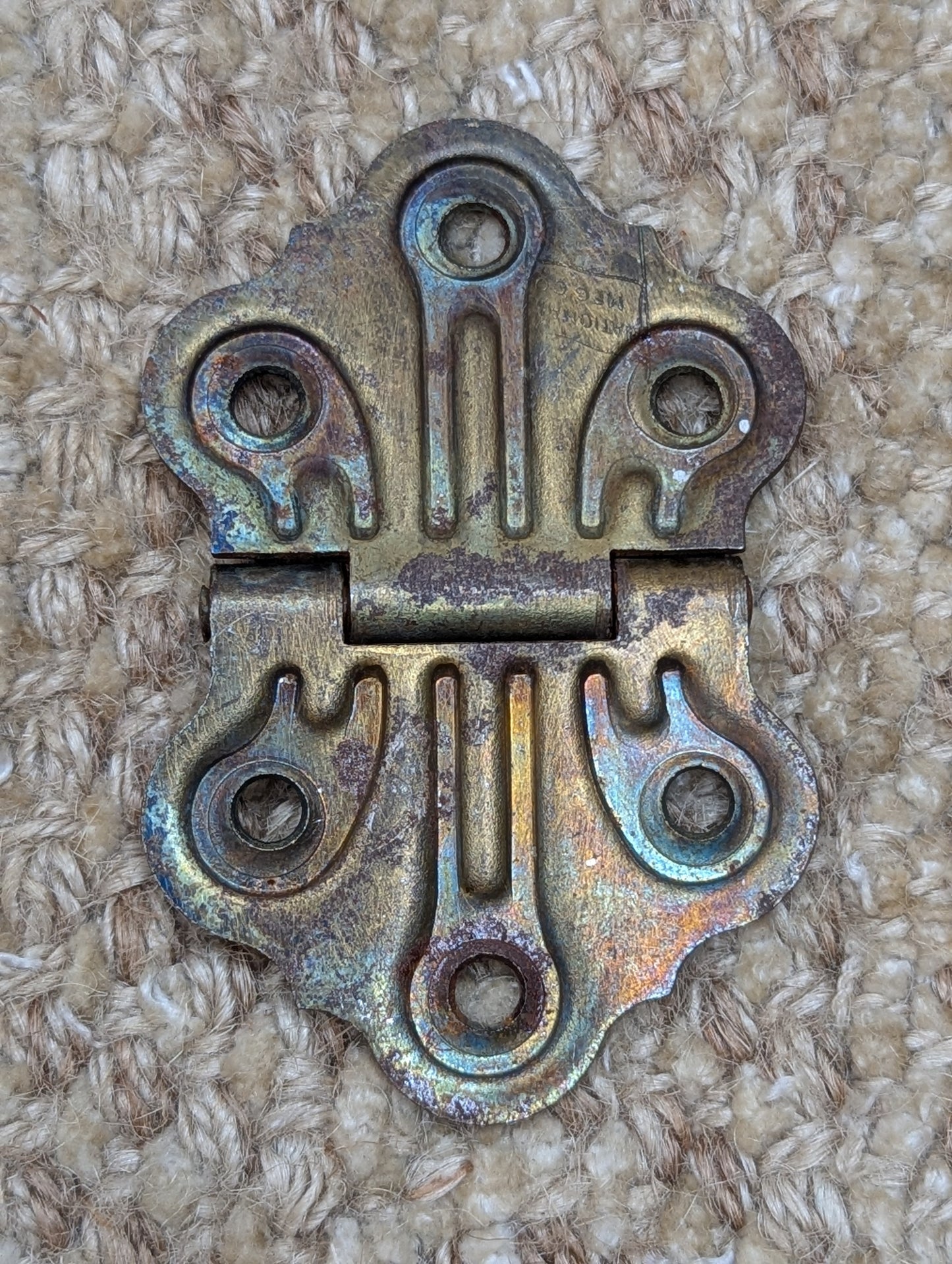 1 7/8" x 2 7/8" Antique Brass Plated Steel Cabinet Door Hinge