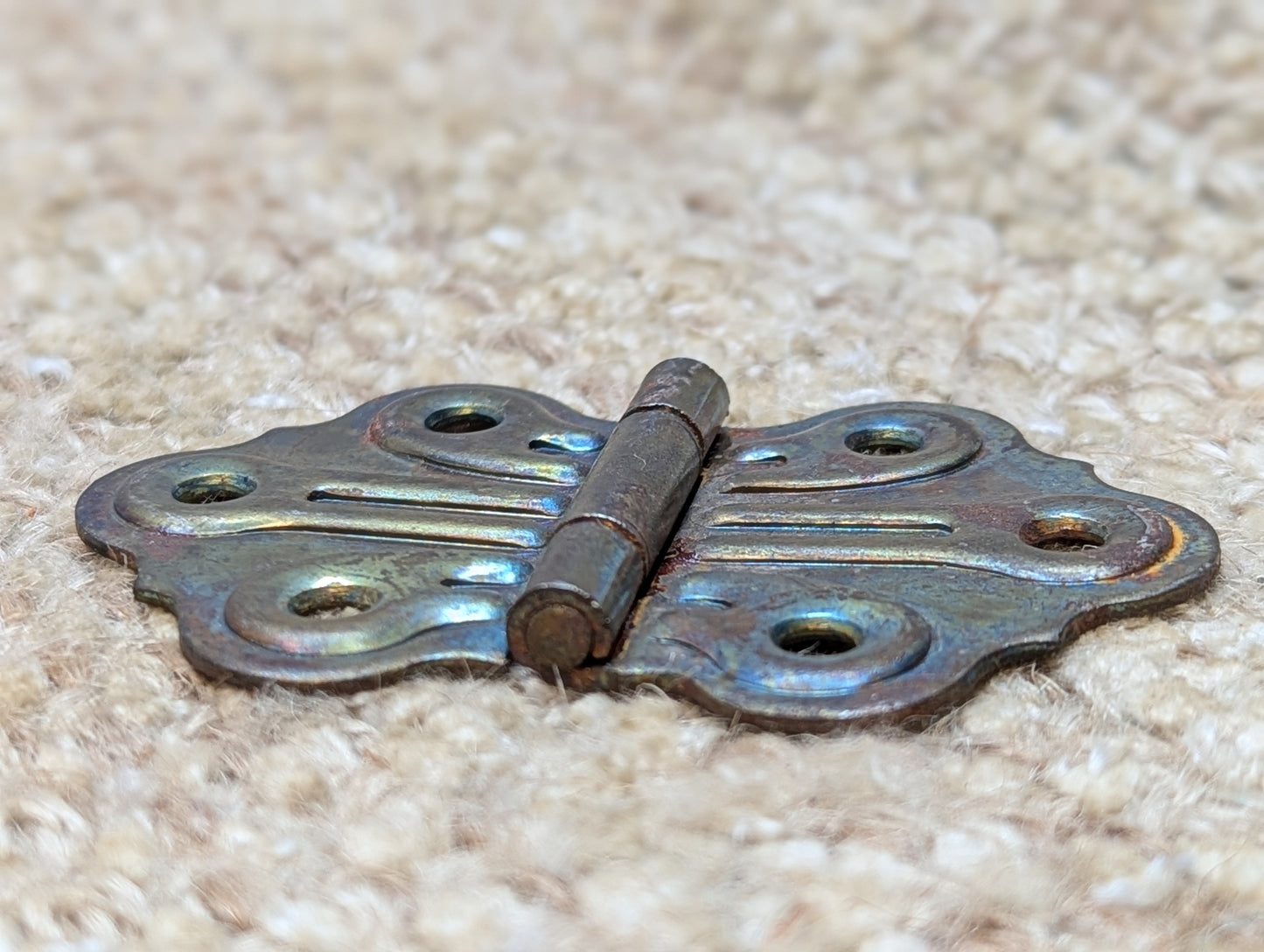 1 7/8" x 2 7/8" Antique Brass Plated Steel Cabinet Door Hinge