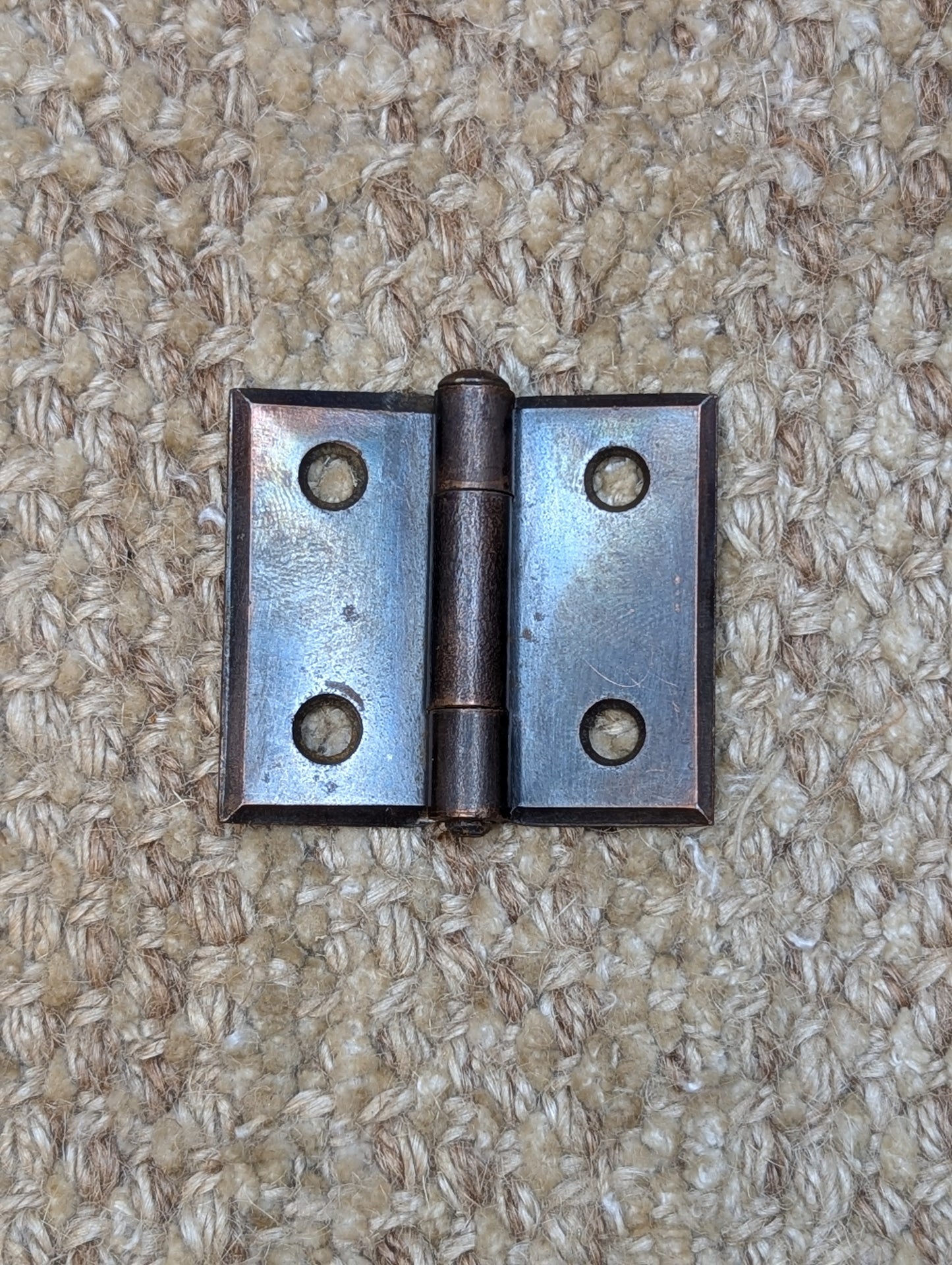 2" x 1 3/4" Antique Flashed Copper Steel Cabinet Door Hinge