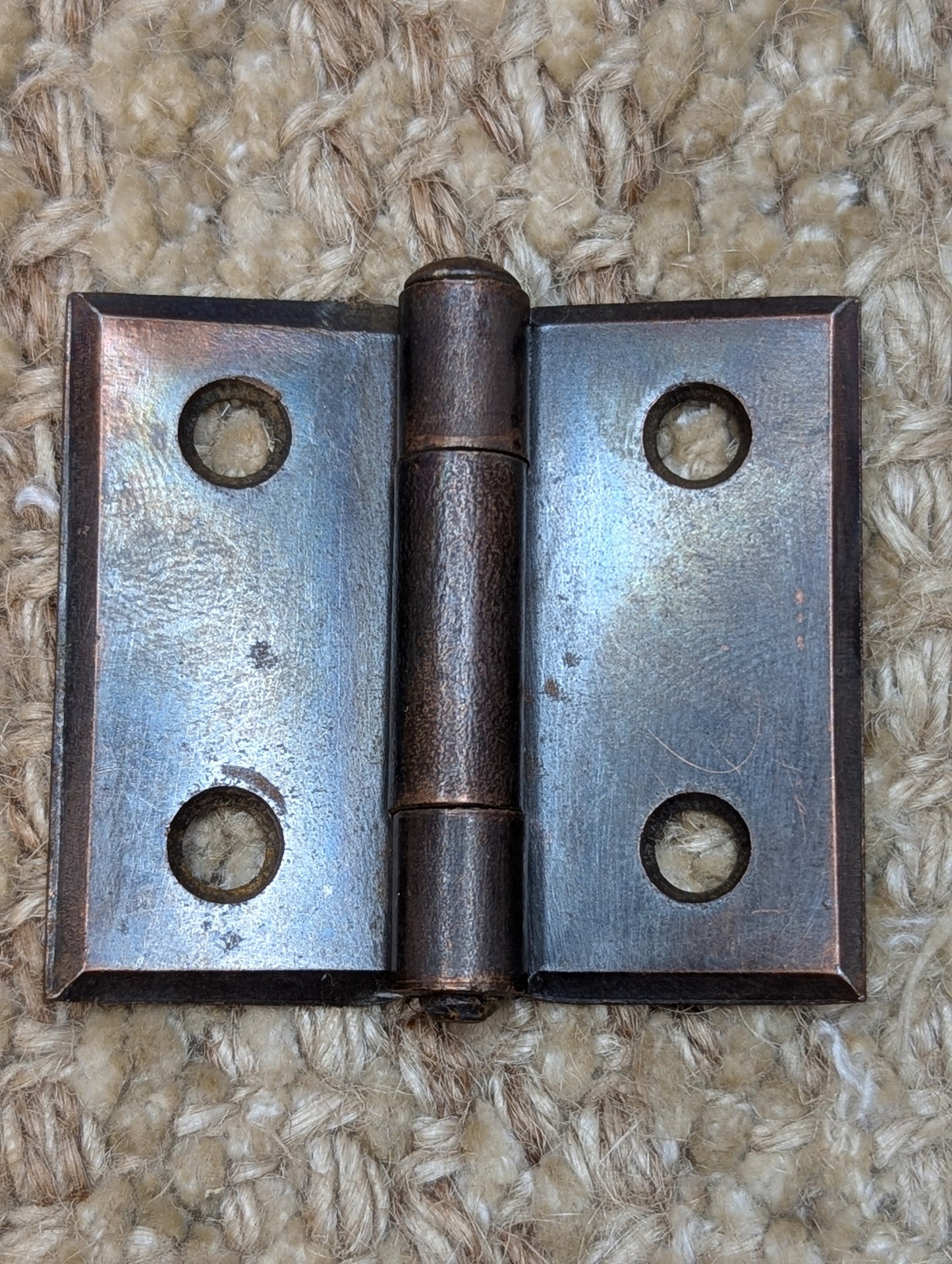 2" x 1 3/4" Antique Flashed Copper Steel Cabinet Door Hinge
