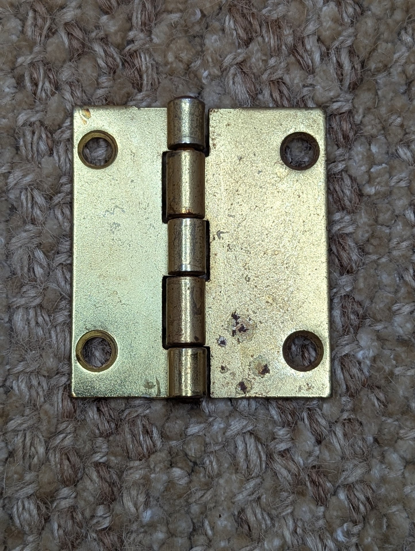 1 3/4" x 2" Antique Brass Plated Steel Cabinet Door Hinge
