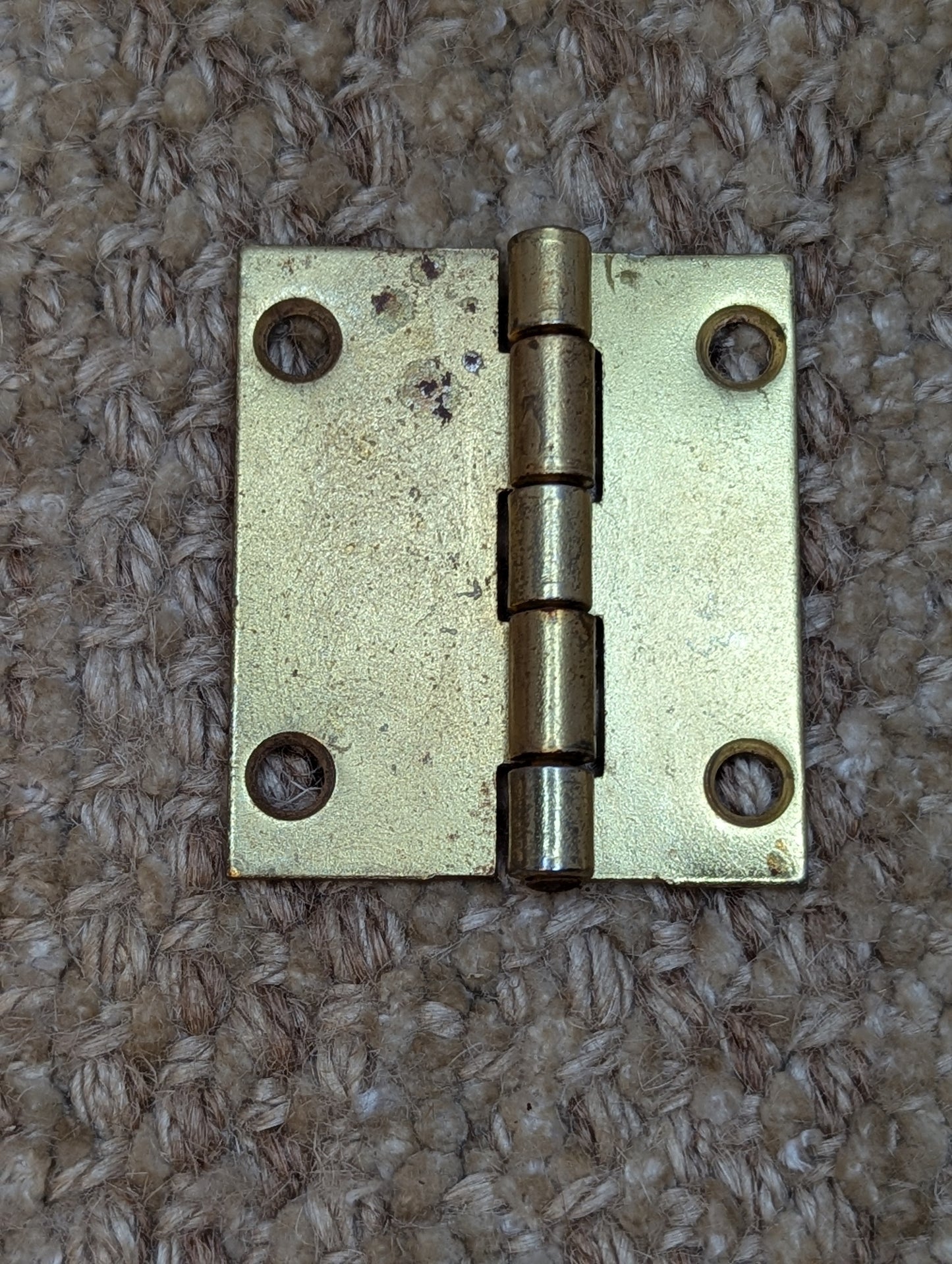 1 3/4" x 2" Antique Brass Plated Steel Cabinet Door Hinge