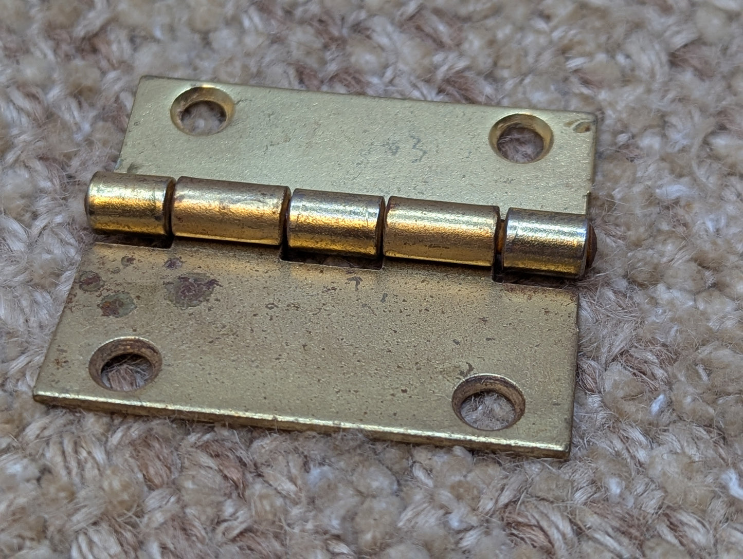 1 3/4" x 2" Antique Brass Plated Steel Cabinet Door Hinge