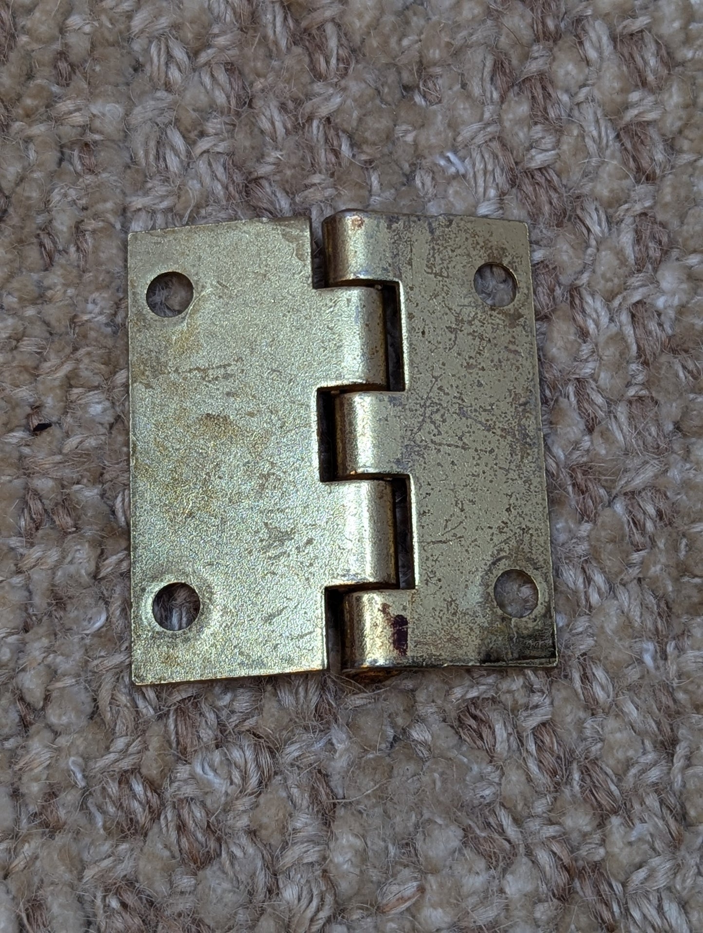 1 3/4" x 2" Antique Brass Plated Steel Cabinet Door Hinge