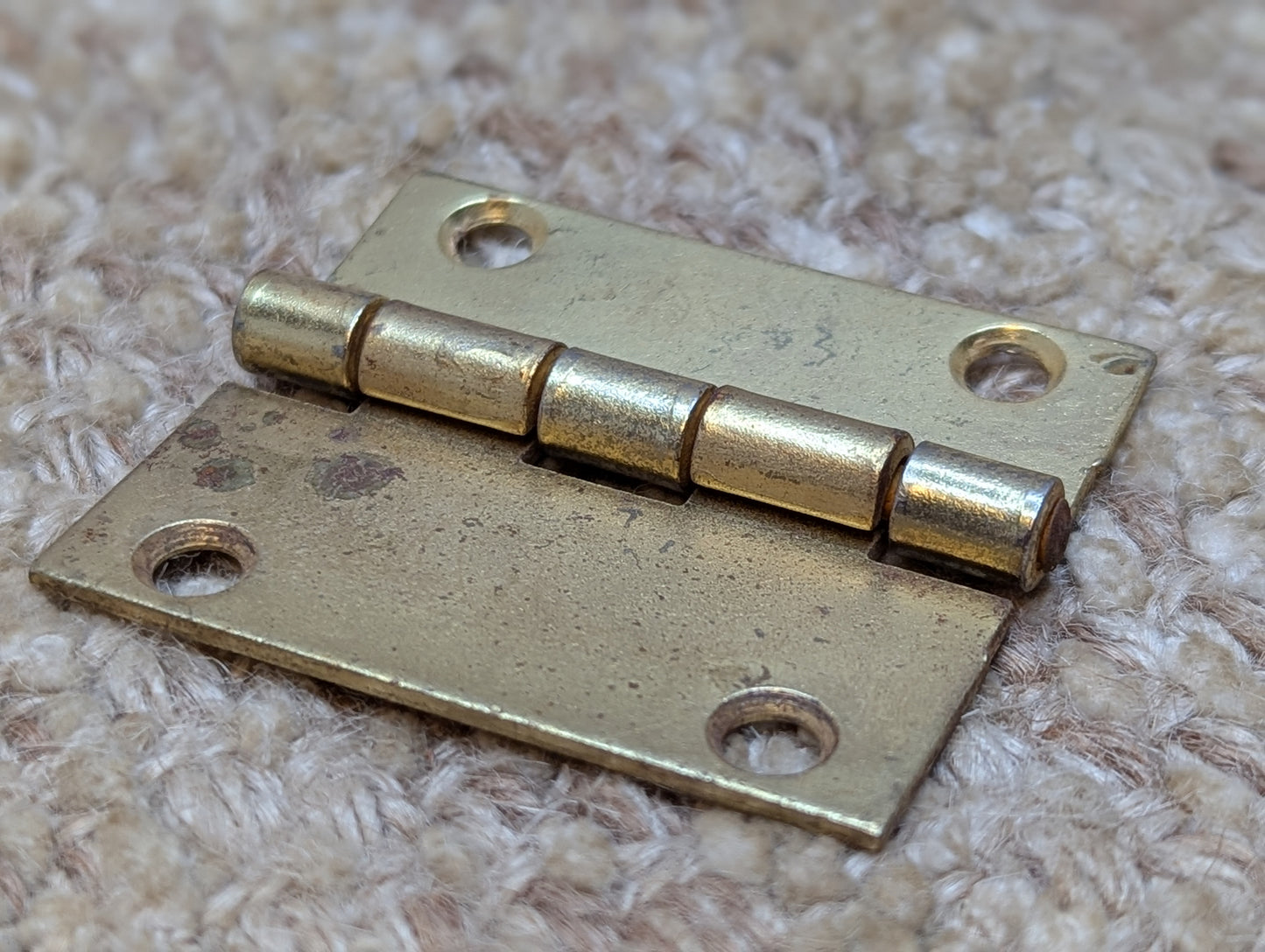 1 3/4" x 2" Antique Brass Plated Steel Cabinet Door Hinge