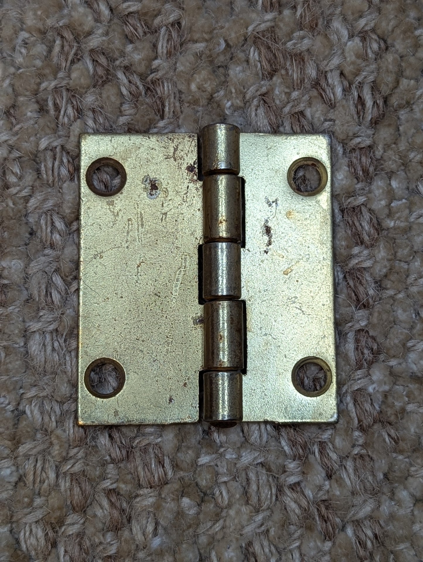 1 3/4" x 2" Antique Brass Plated Steel Cabinet Door Hinge