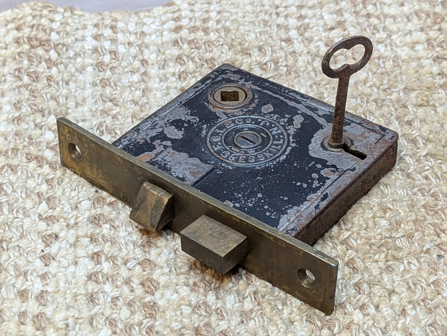 Antique F.G.I & Co. Interior Mortise Lock Door Hardware #500 With Key