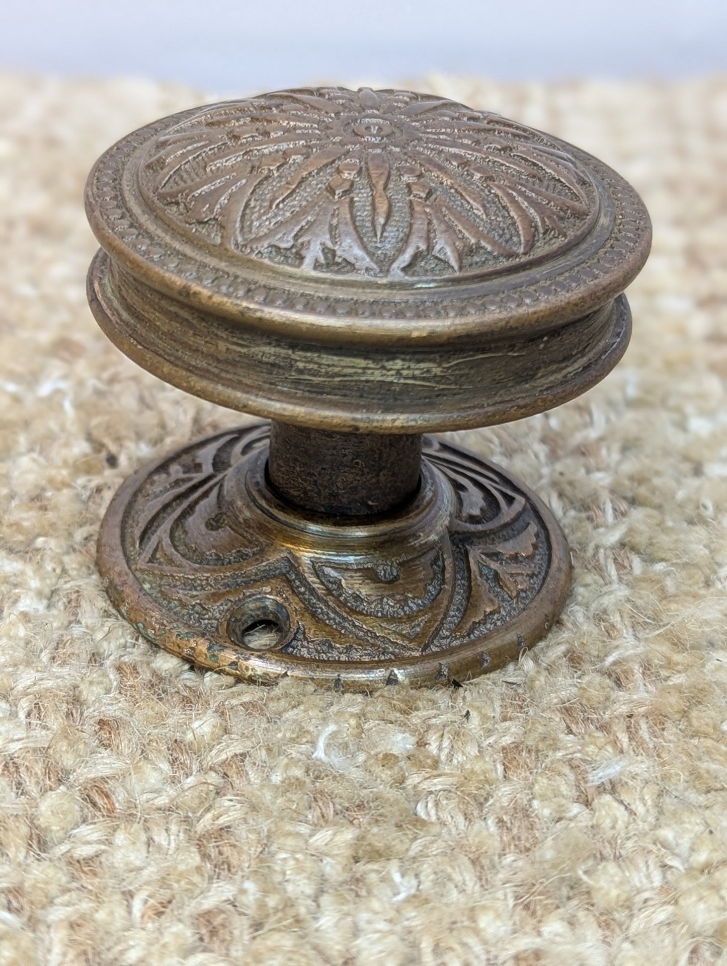 Antique Hopkins & Dickson Mfg. Co Lock #225, Bronze Door Knobs and Rosettes Circa 1879