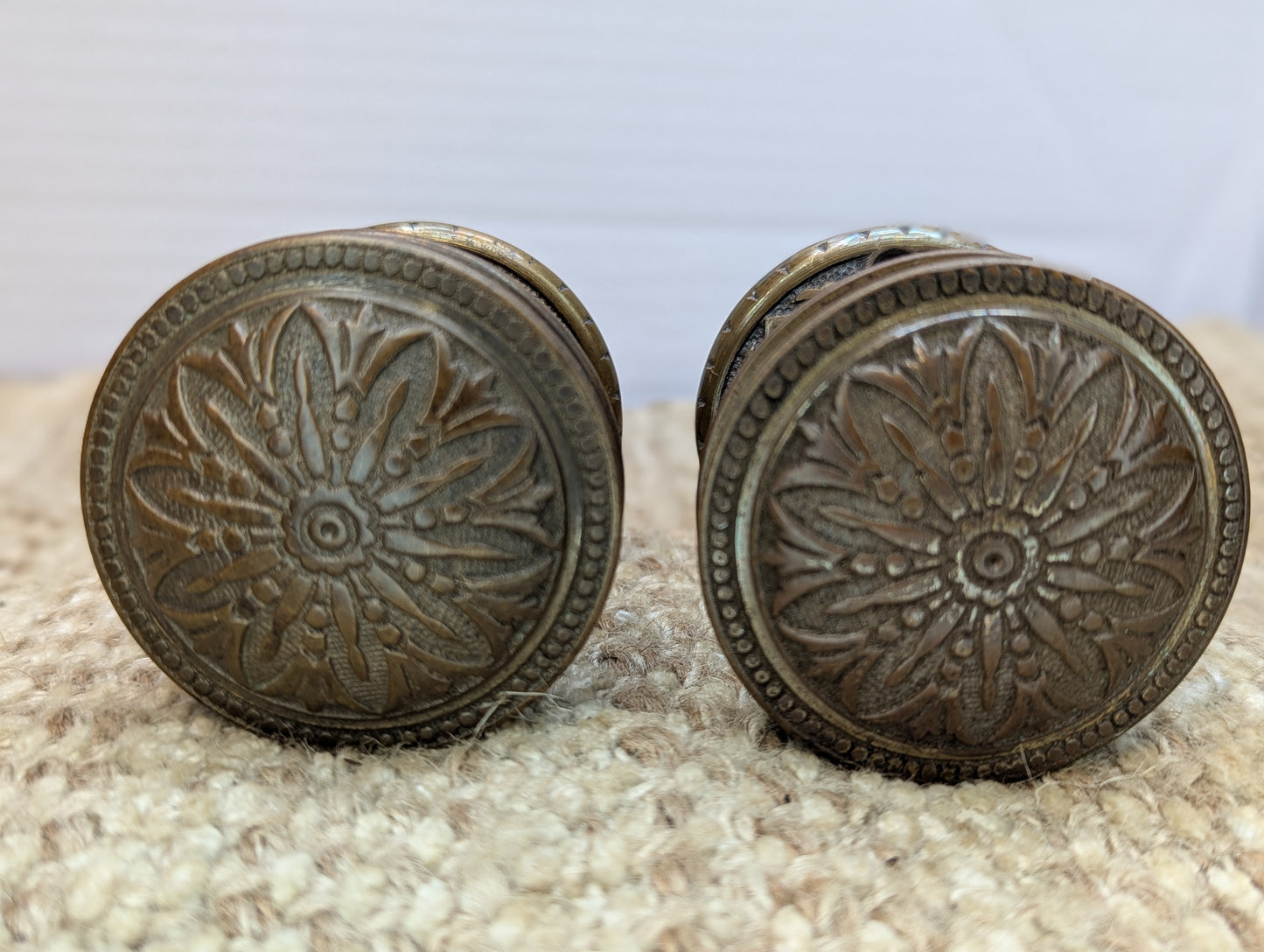 Antique Hopkins & Dickson Mfg. Co Lock #225, Bronze Door Knobs and Rosettes Circa 1879