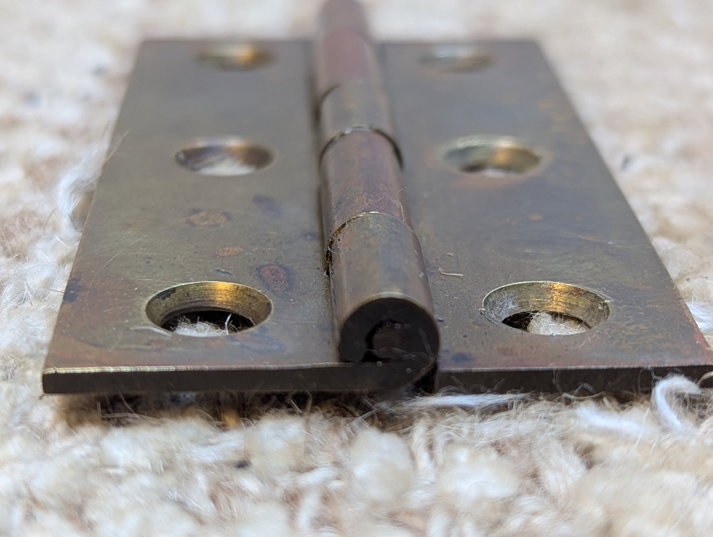Pair Of 1 5/8" x 3" Antique Brass Cabinet Door Hinge