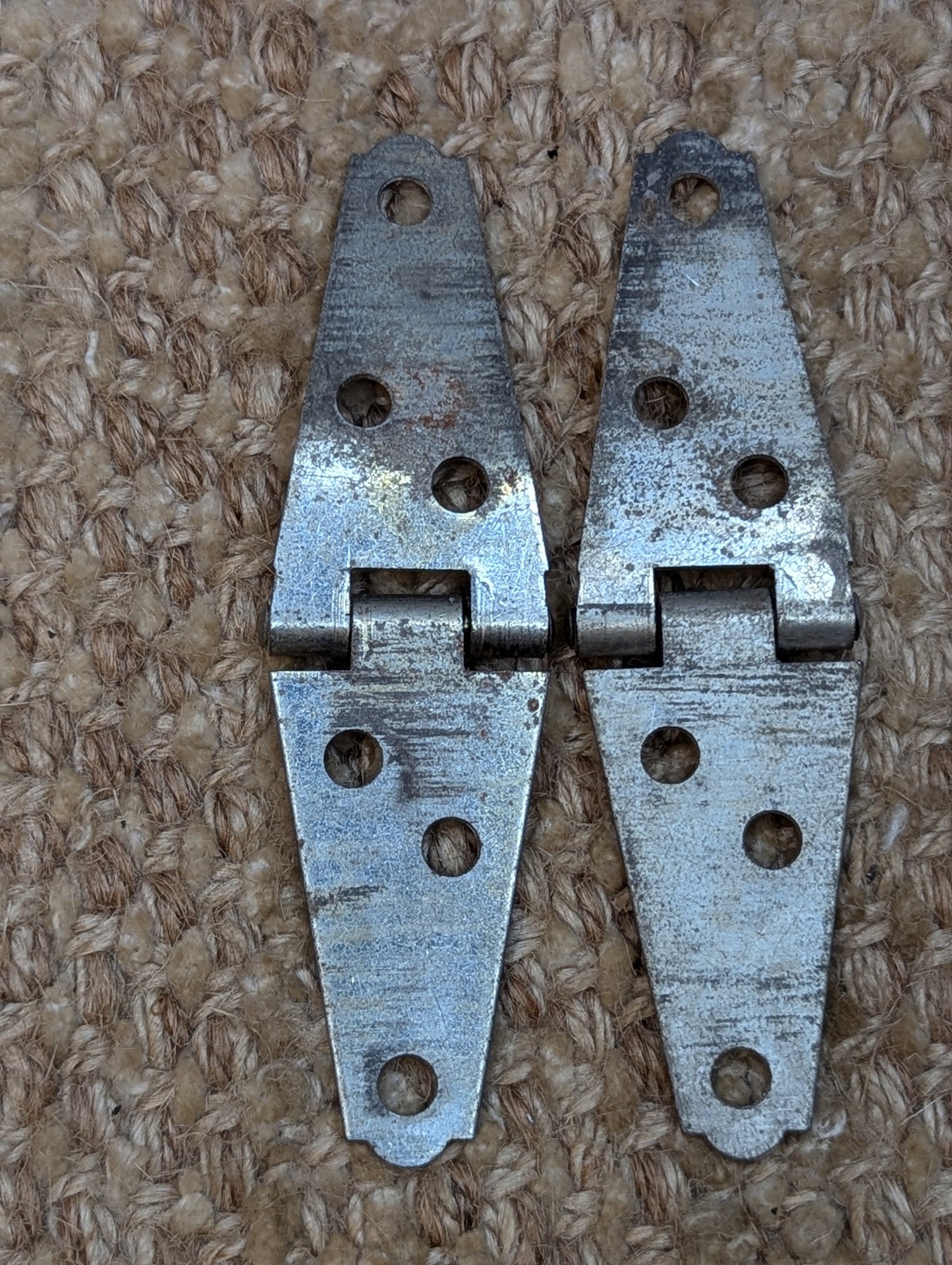 Pair Of 1" x 3 3/4" Antique Steel Cabinet Door Hinges
