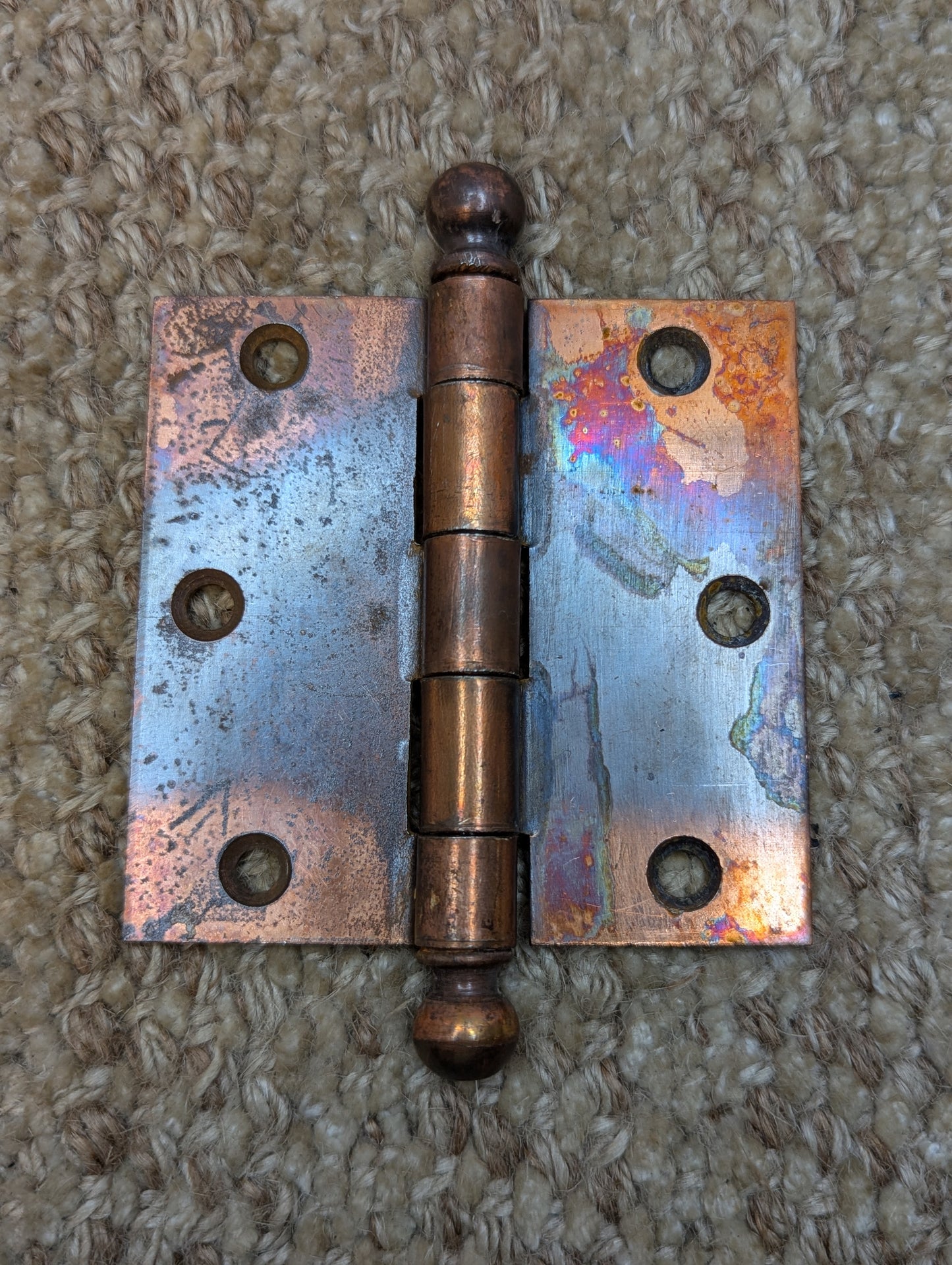 3" x 3" Antique National Ball Tip Door Hinge