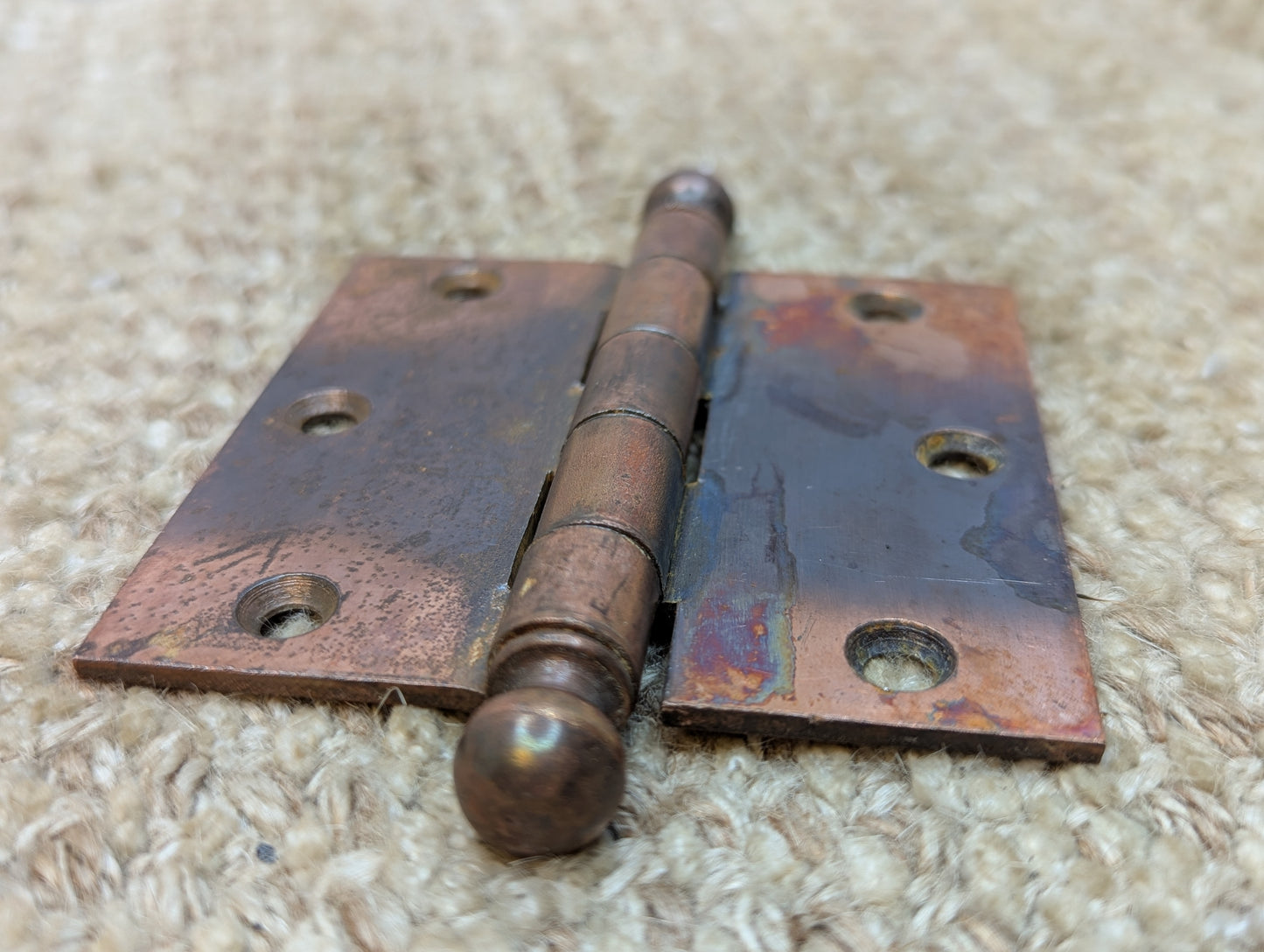 3" x 3" Antique National Ball Tip Door Hinge