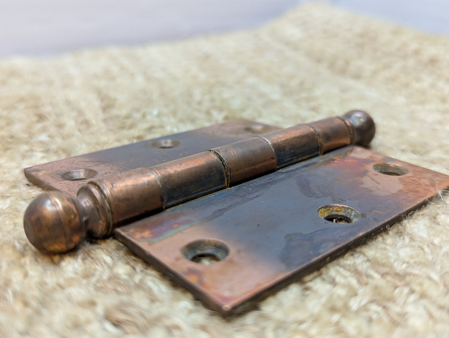 3" x 3" Antique National Ball Tip Door Hinge