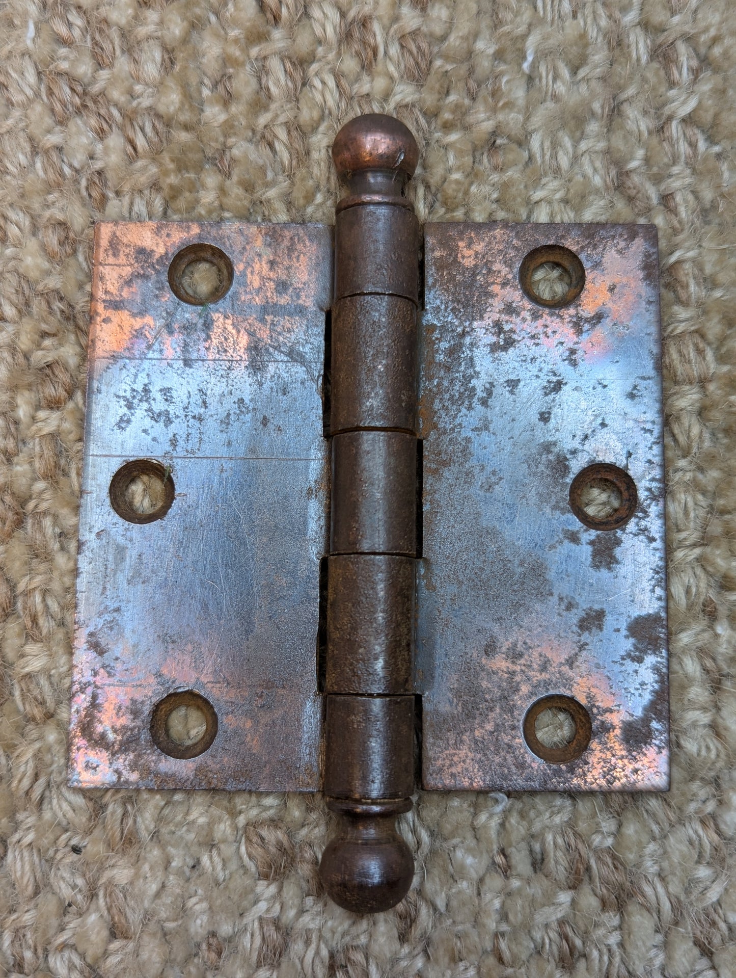 3" x 3" Antique National Ball Tip Door Hinge