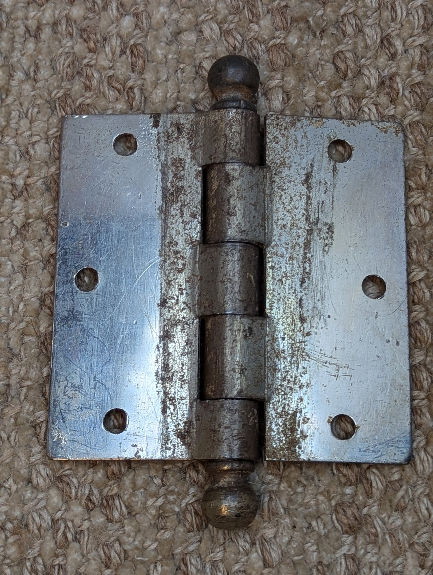 3 1/2" x 3 1/2" Antique Stanley Ball Tip Door Hinge
