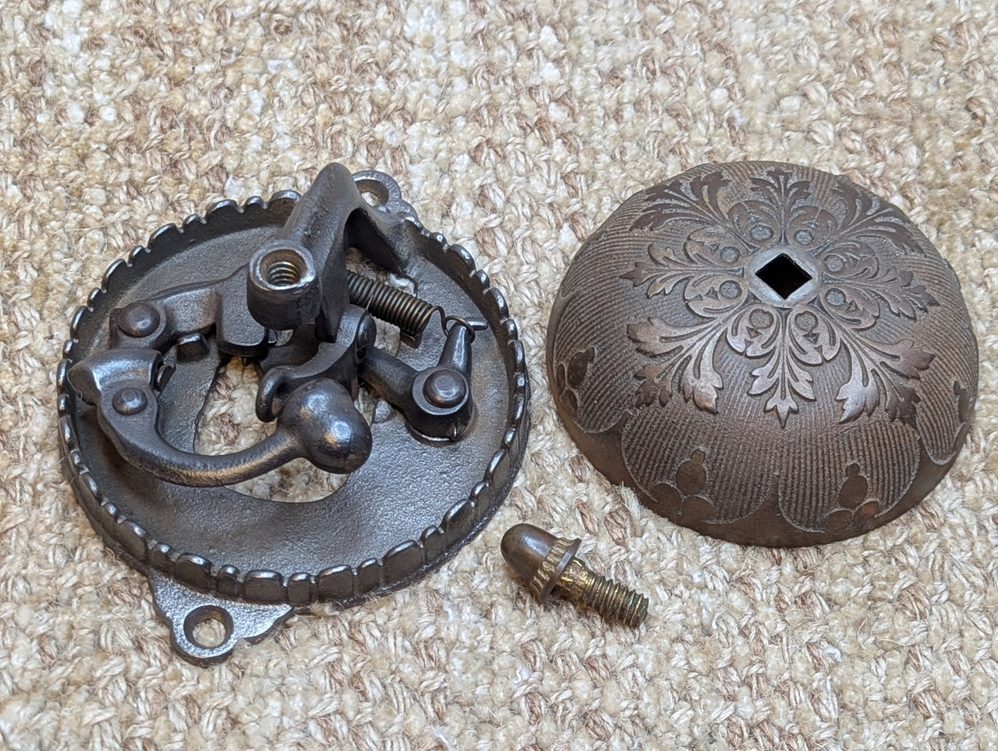 Antique Cast Iron Door Bell Pat. July 2, 1872