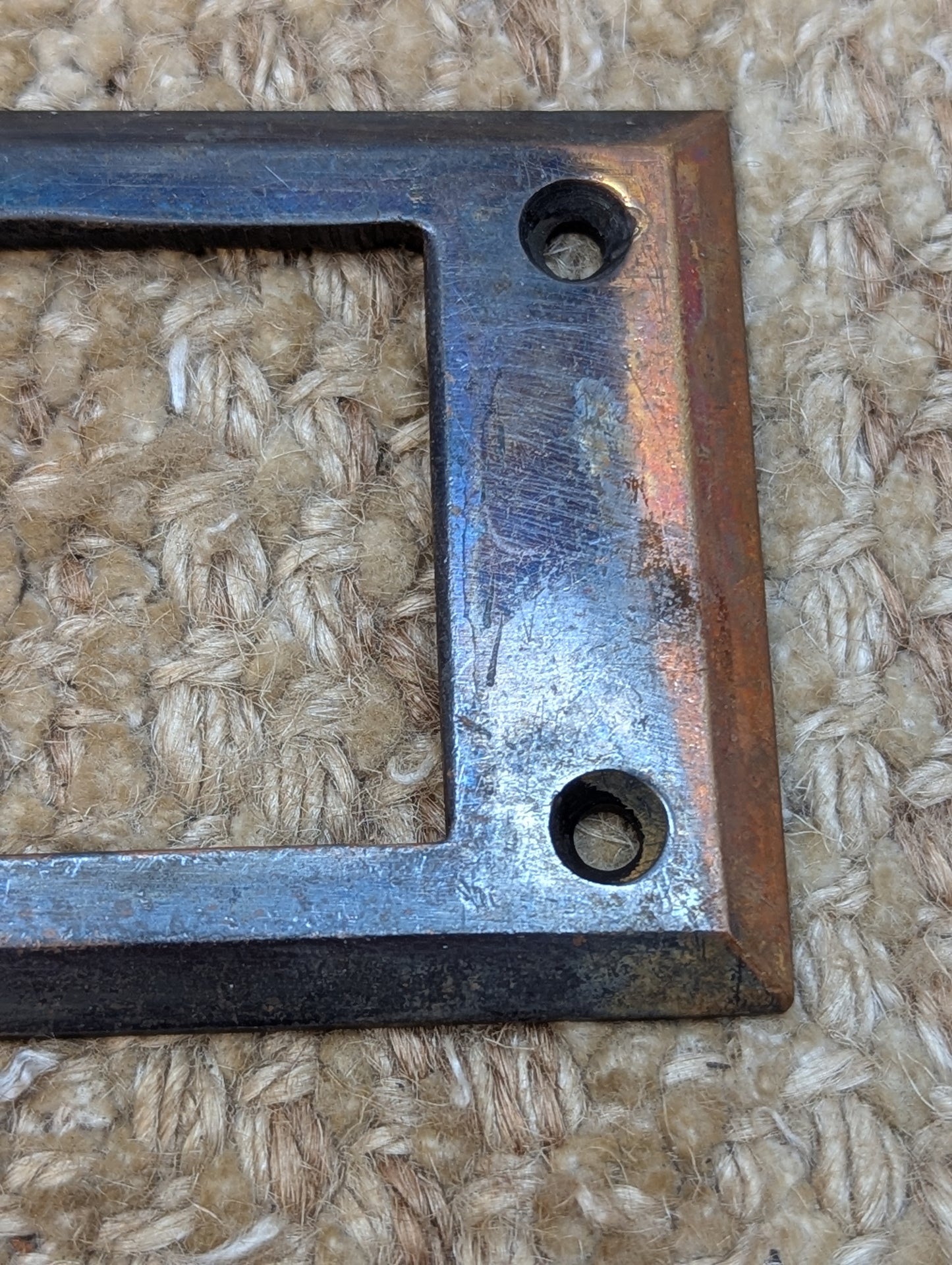 Antique Brass Mail Letter Slot Inside Frame Door Hardware #1346-Flashed Copper