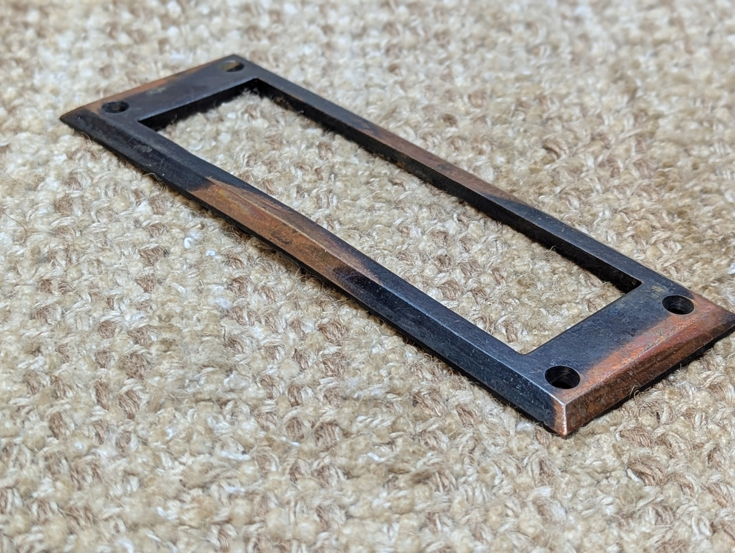 Antique Brass Mail Letter Slot Inside Frame Door Hardware #1346-Flashed Copper