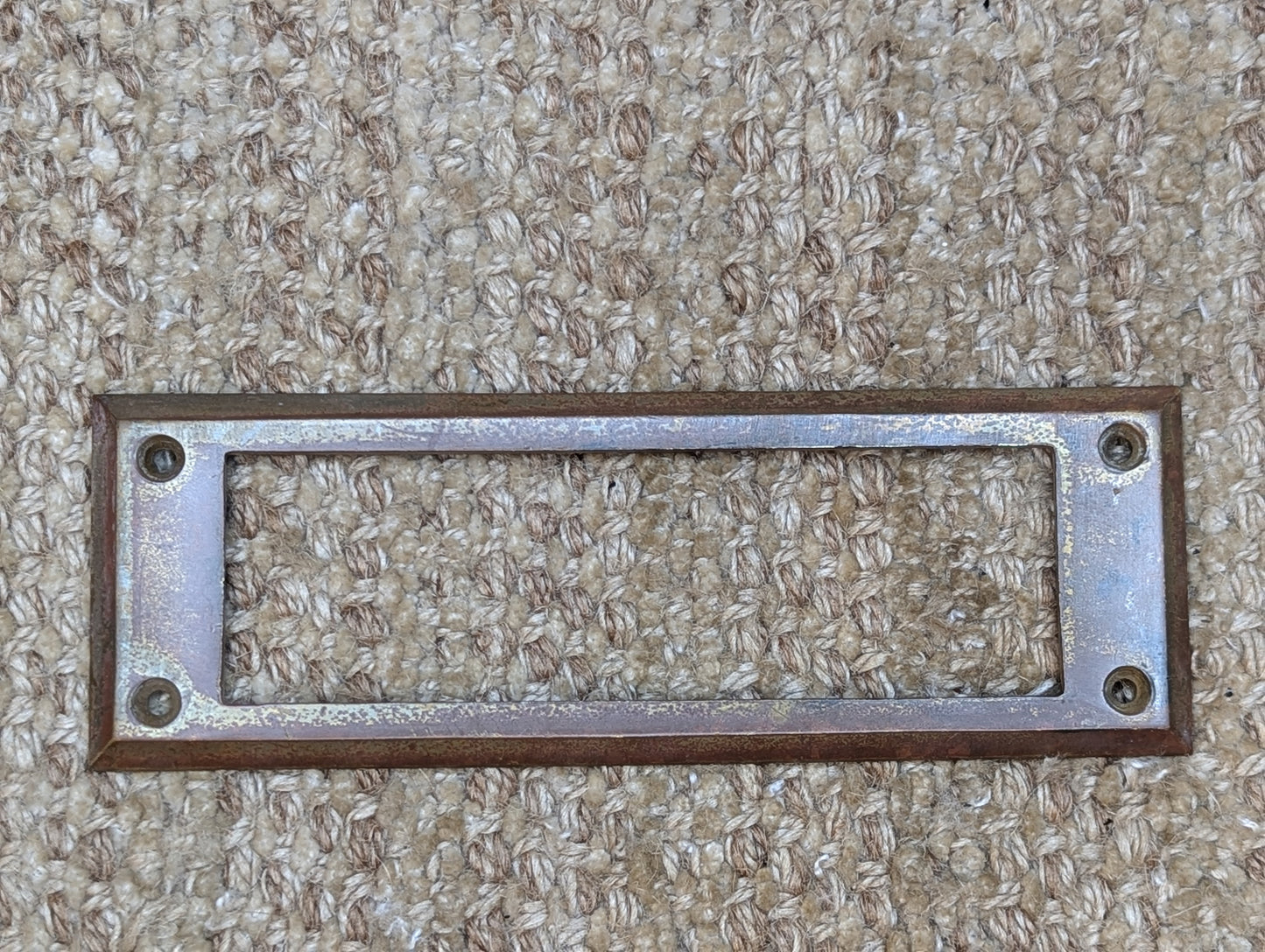 Antique Brass Mail Letter Slot Inside Frame Door Hardware #1346