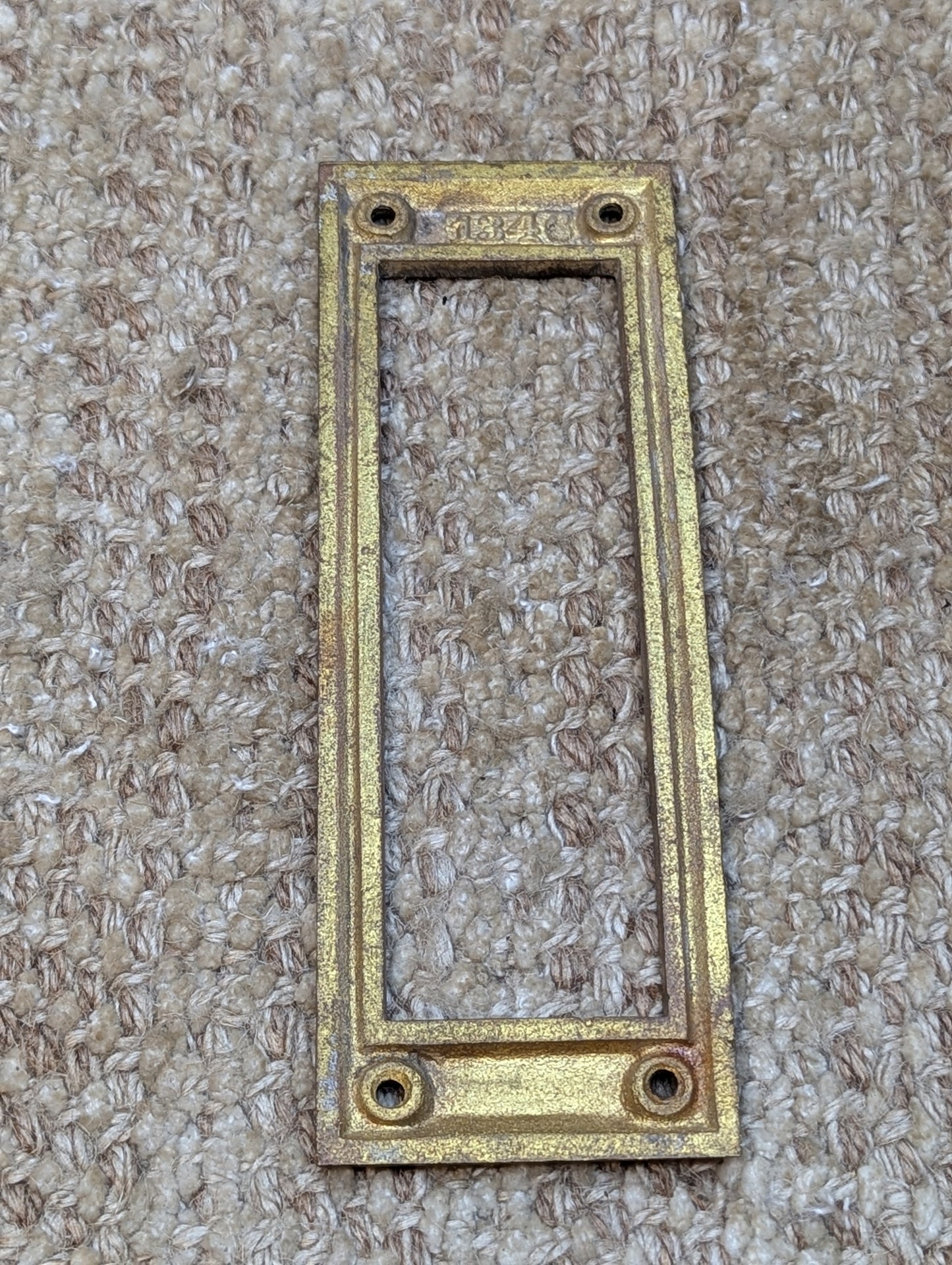 Antique Brass Mail Letter Slot Inside Frame Door Hardware #1346