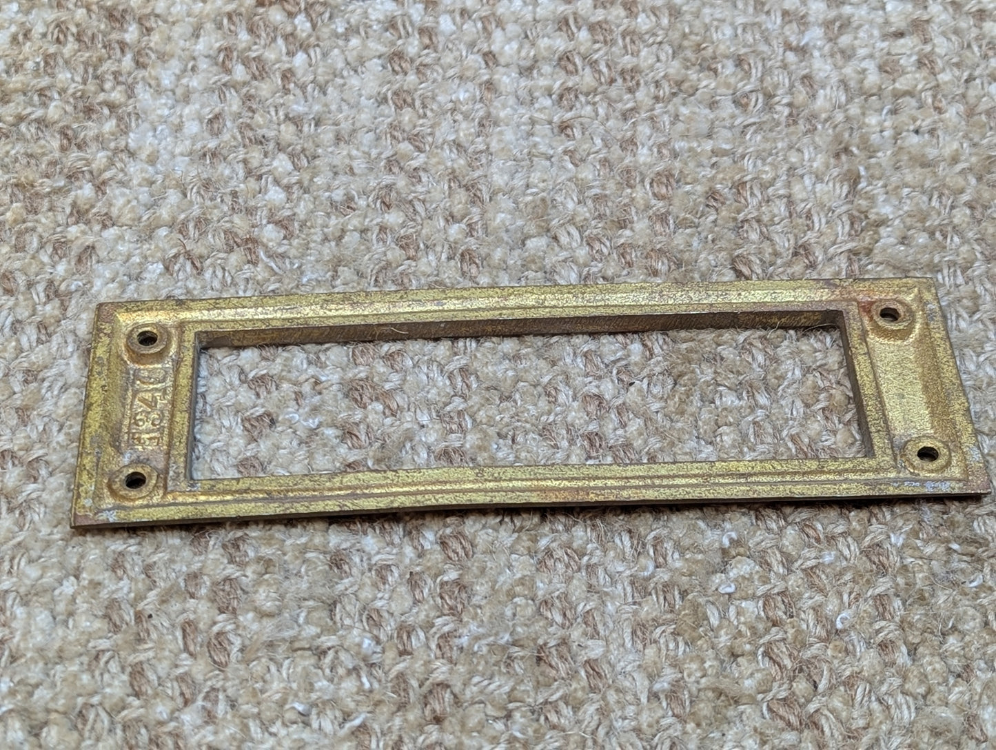 Antique Brass Mail Letter Slot Inside Frame Door Hardware #1346