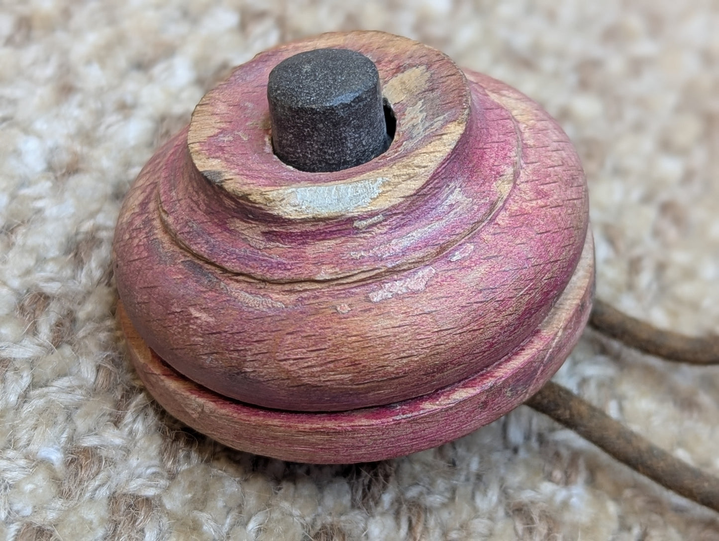Antique Wooden Push Button Door Bell Door Hardware