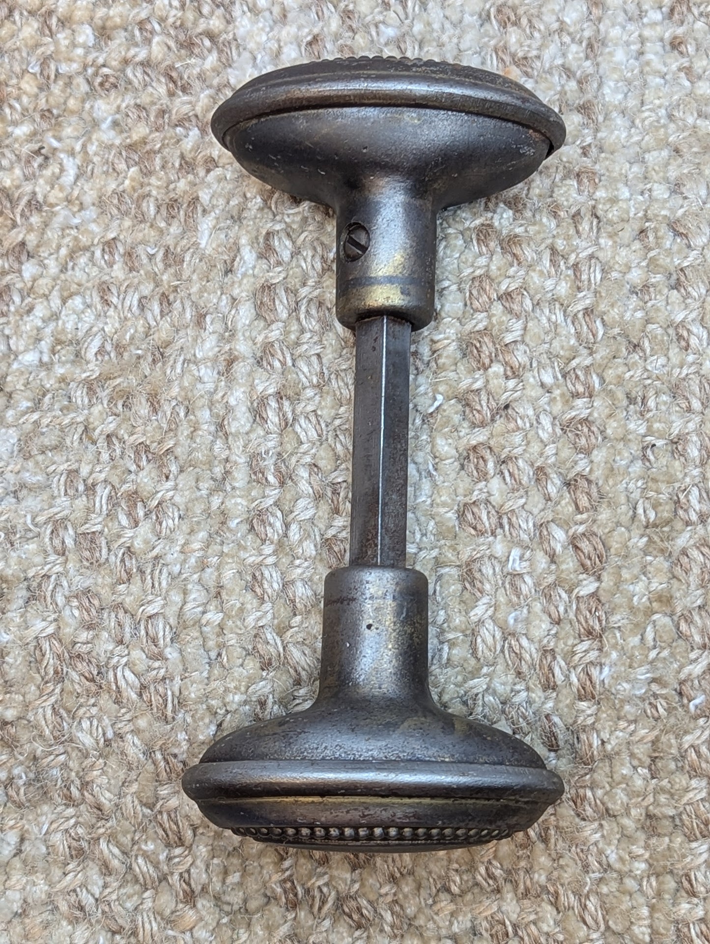 1 5/8 x 2 9/16" Antique Oval Decorative Steel Door Knobs