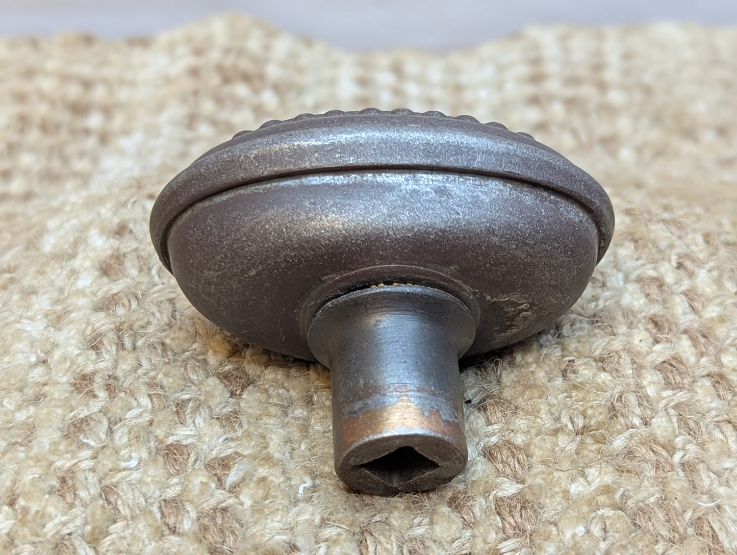 1 1/2 x 2 1/2" Antique Oval Decorative Steel Door Knob