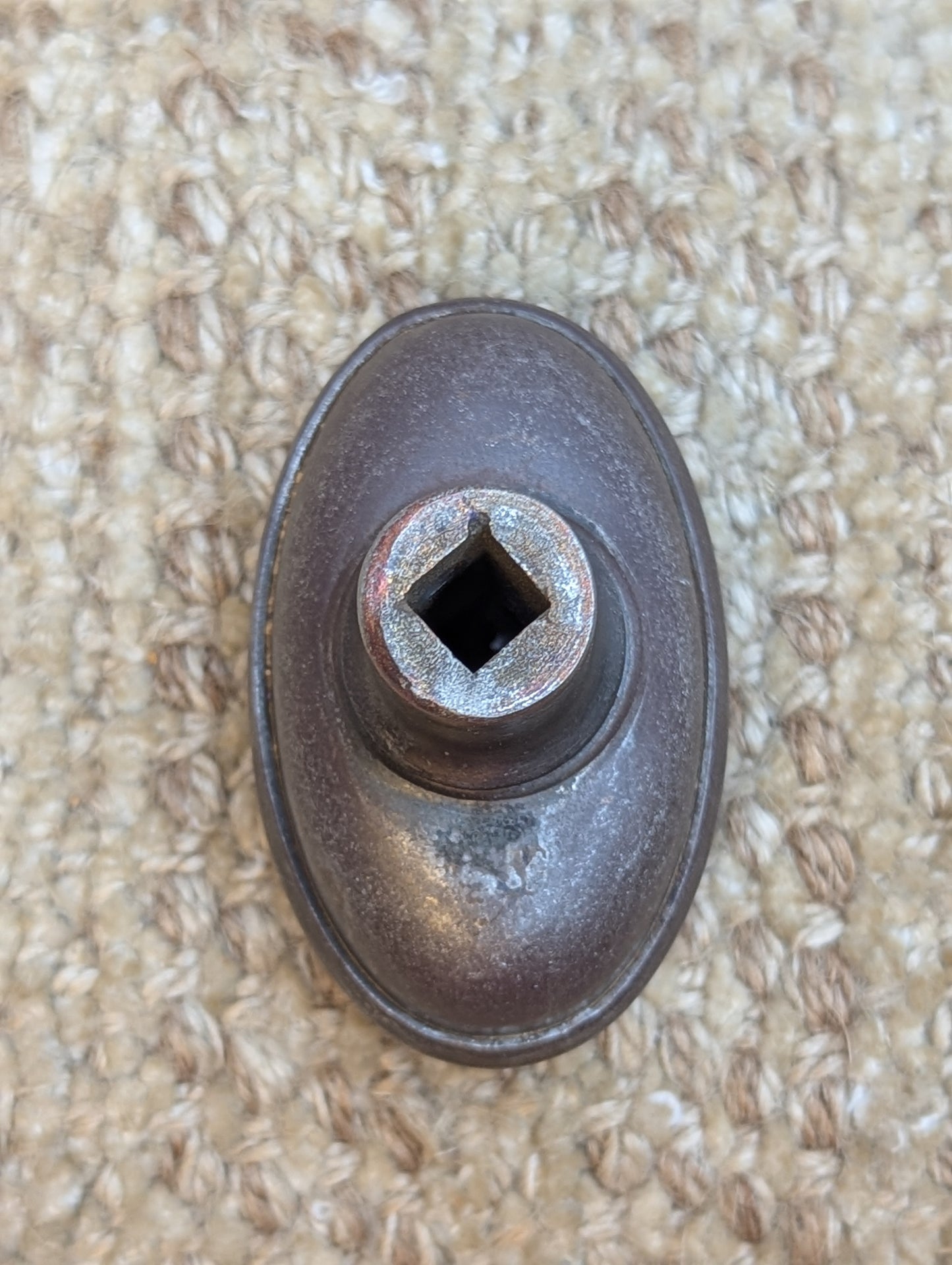 1 1/2 x 2 1/2" Antique Oval Decorative Steel Door Knob