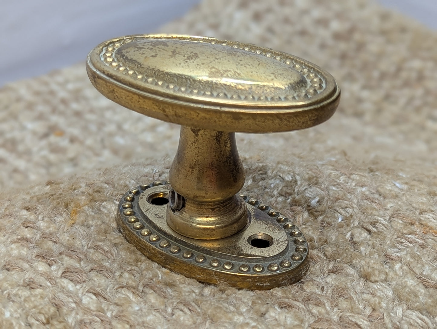 Reproduction Brass Door Knob & Brass Rosette Set