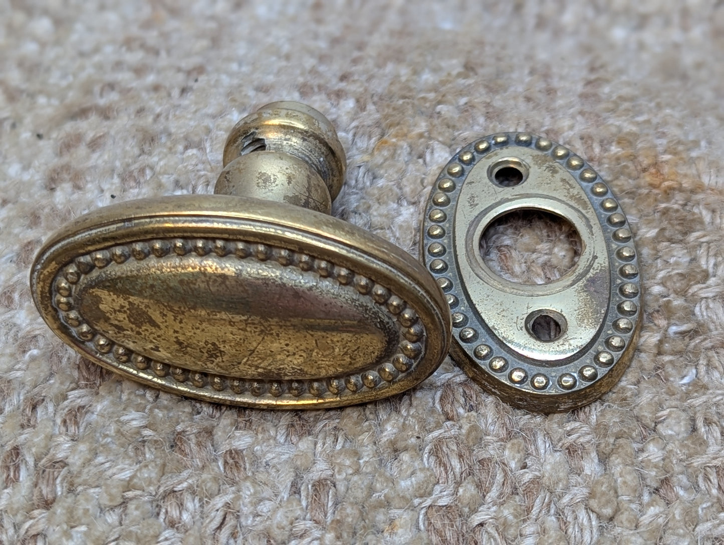 Reproduction Brass Door Knob & Brass Rosette Set