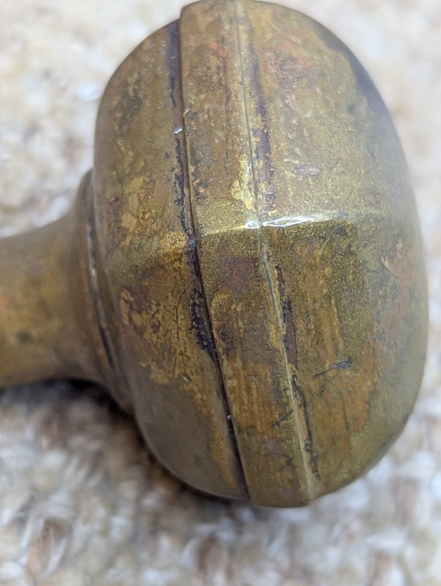 2 1/4" Antique Hexagon Brass Door Knobs Set Door Hardware