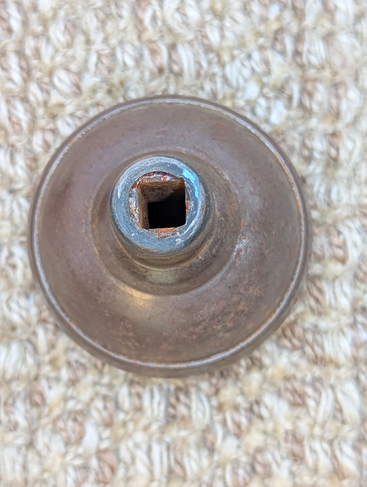 Pair Of 2 1/4" Antique Steel Egg & Dart Door Knobs Door Hardware
