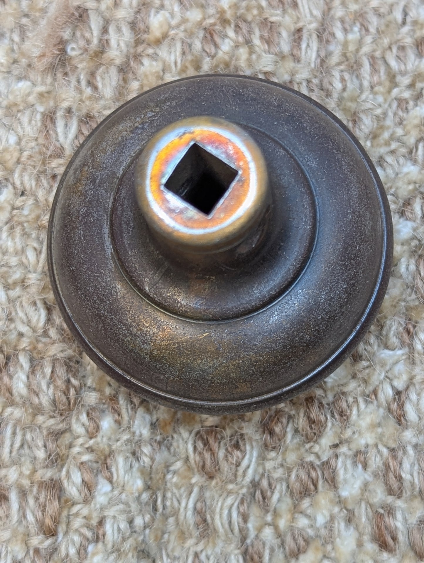Pair Of 2 1/4" Antique Steel Egg & Dart Door Knobs Door Hardware