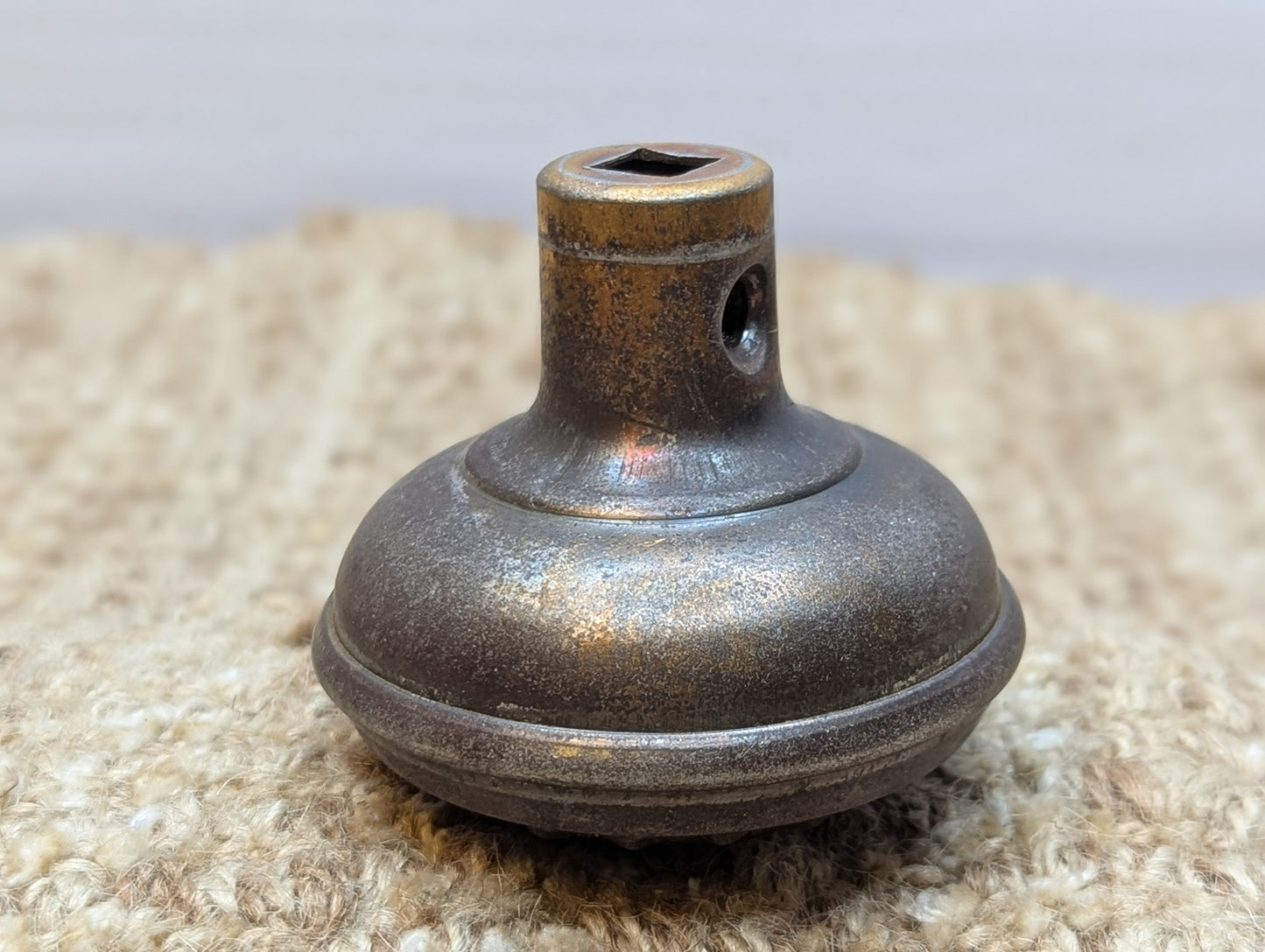 Pair Of 2 1/4" Antique Steel Egg & Dart Door Knobs Door Hardware