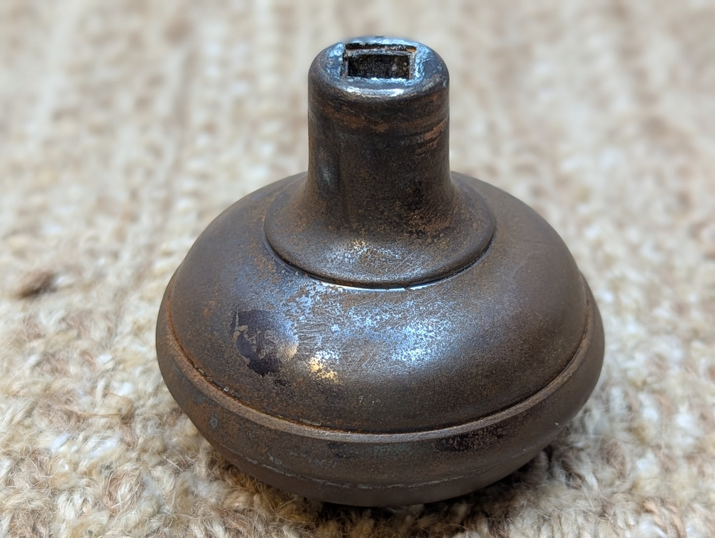 Pair Of 2 1/4" Antique Steel Egg & Dart Door Knobs Door Hardware