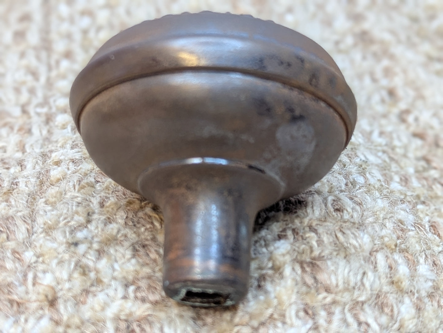 Pair Of 2 1/4" Antique Steel Egg & Dart Door Knobs Door Hardware