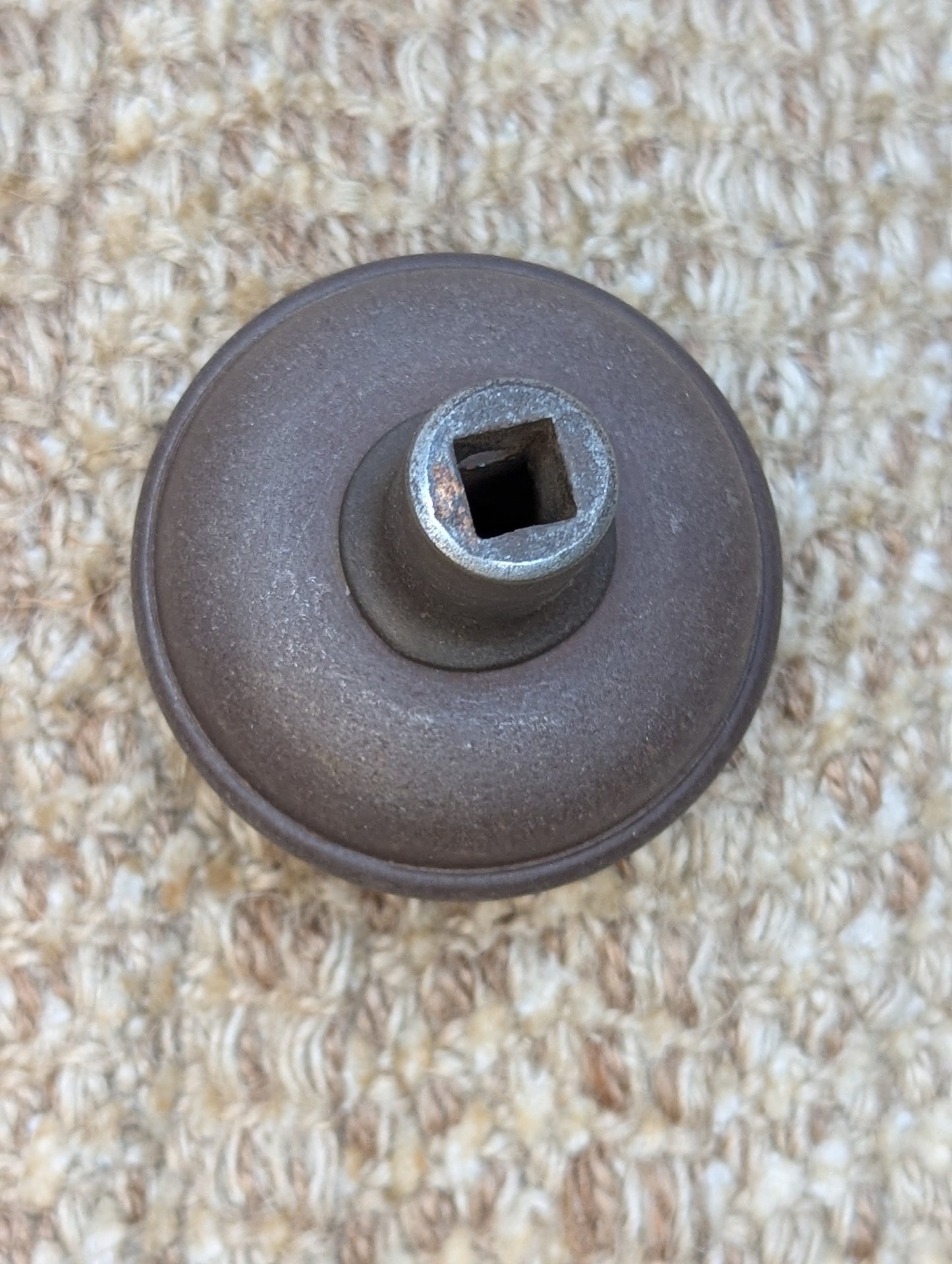 Pair Of 2 1/4" Antique Steel Egg & Dart Door Knobs Door Hardware