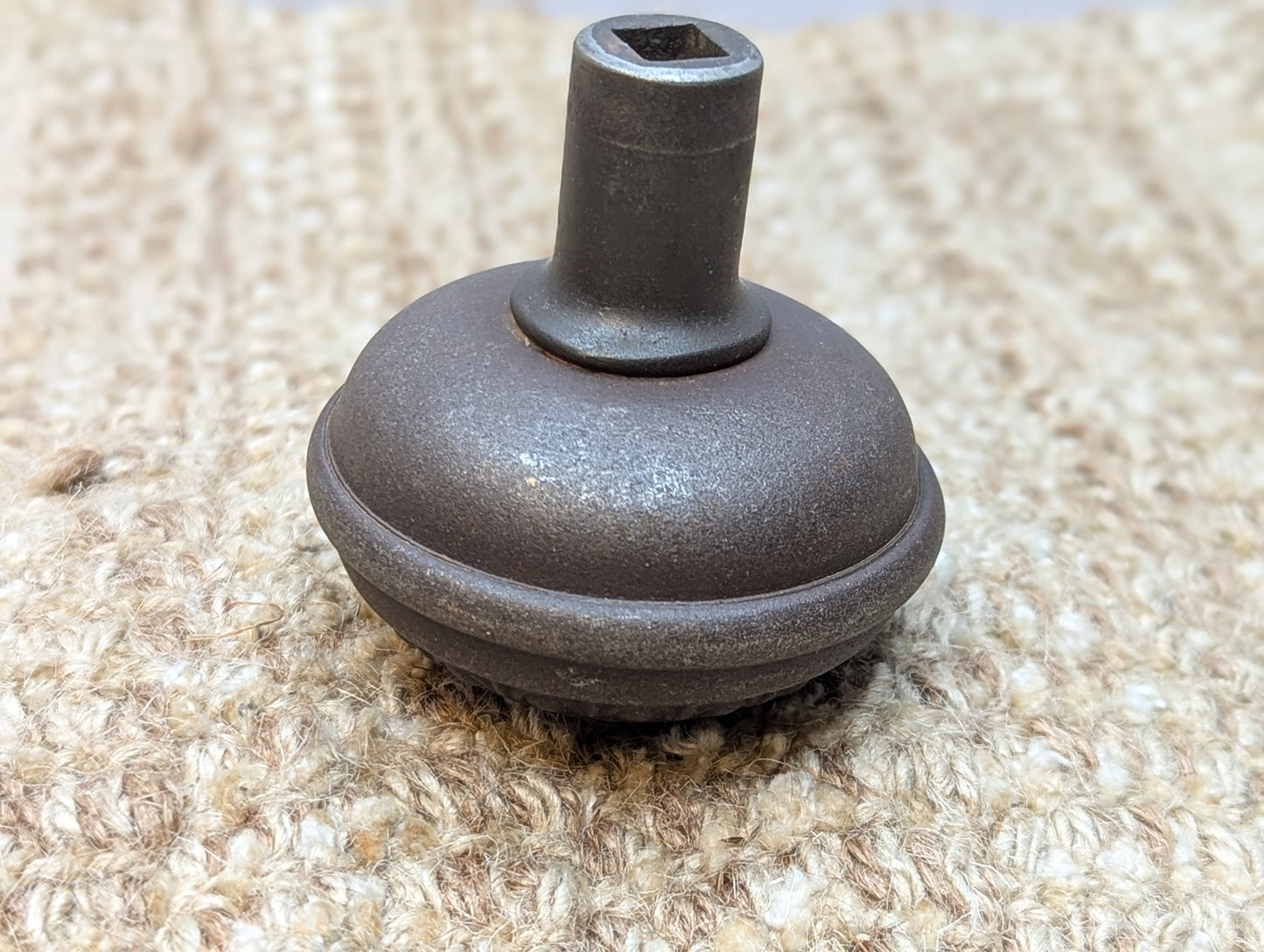 Pair Of 2 1/4" Antique Steel Egg & Dart Door Knobs Door Hardware