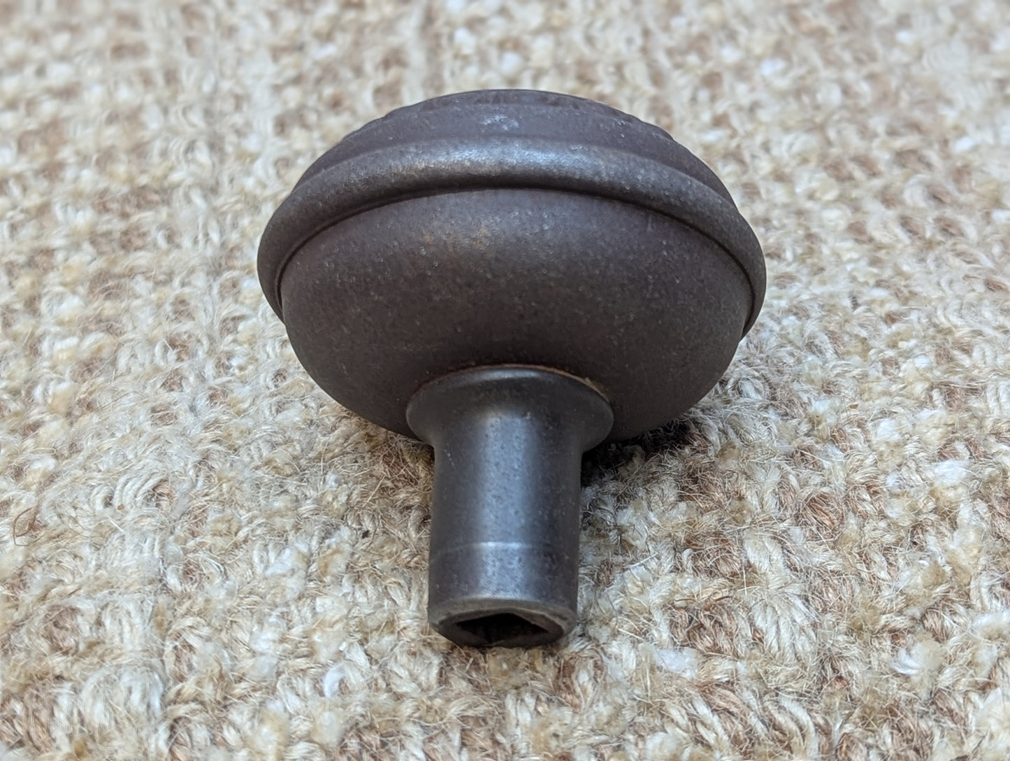 Pair Of 2 1/4" Antique Steel Egg & Dart Door Knobs Door Hardware