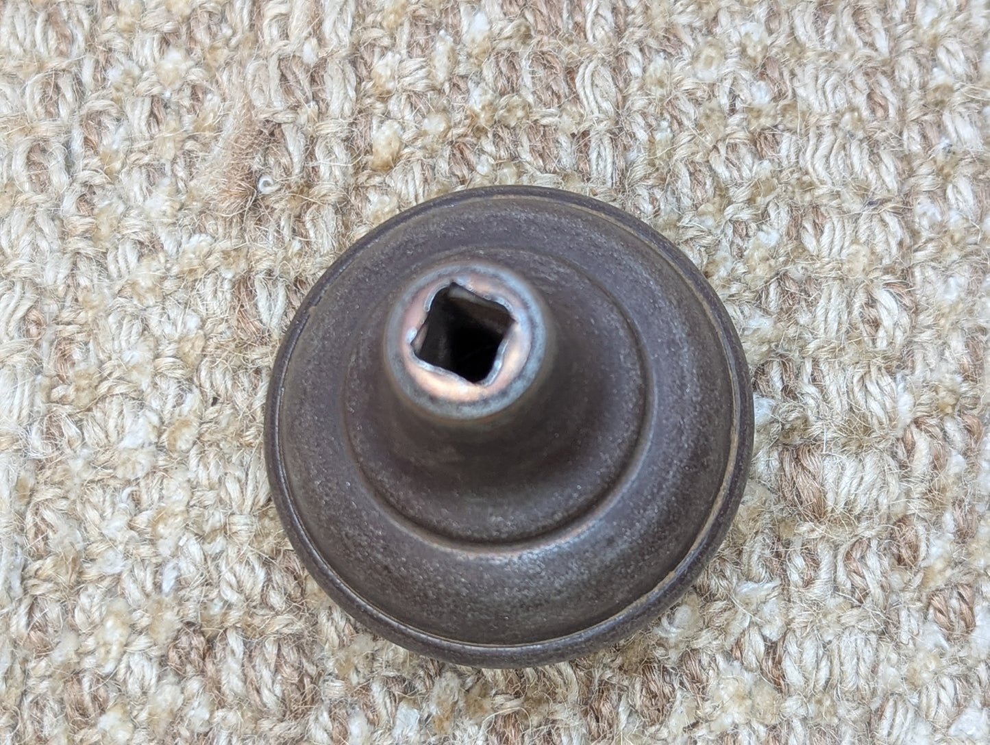Pair Of 2 1/4" Antique Steel Egg & Dart Door Knobs Door Hardware