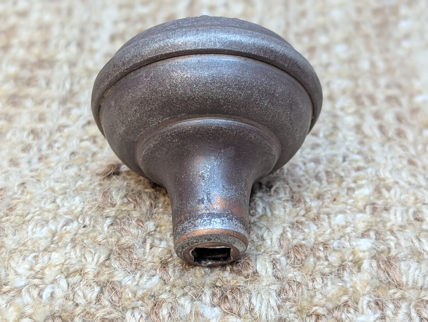 Pair Of 2 1/4" Antique Steel Egg & Dart Door Knobs Door Hardware